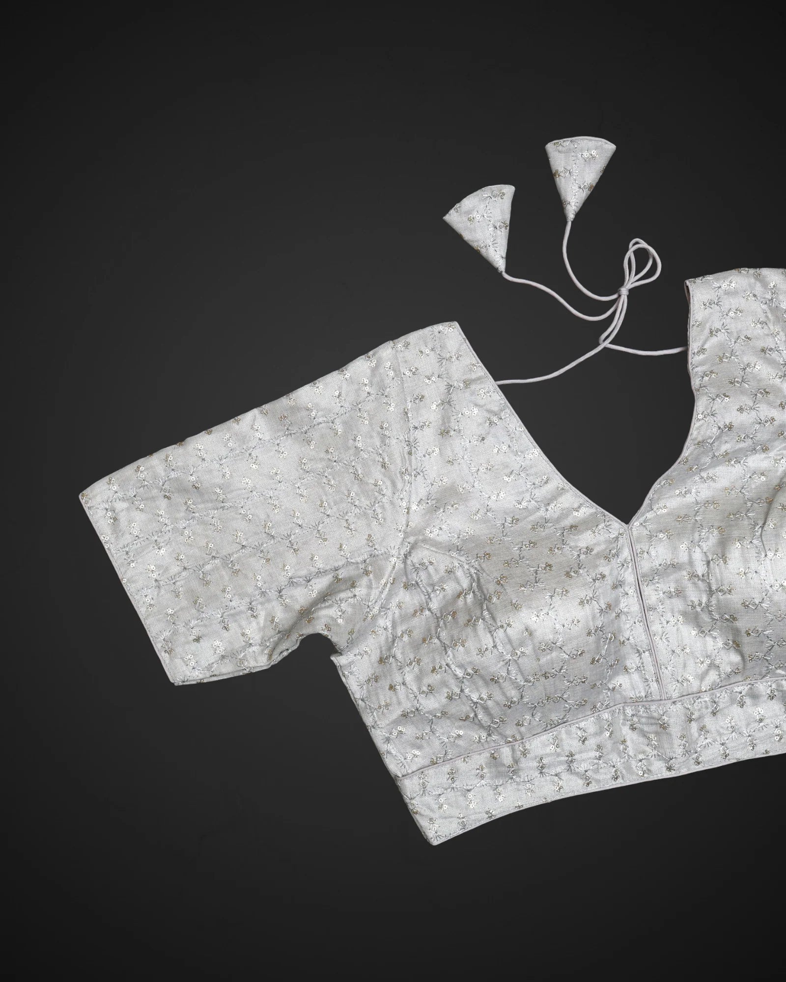 Tissue V Neck Half Sleeve Readymade Blouse