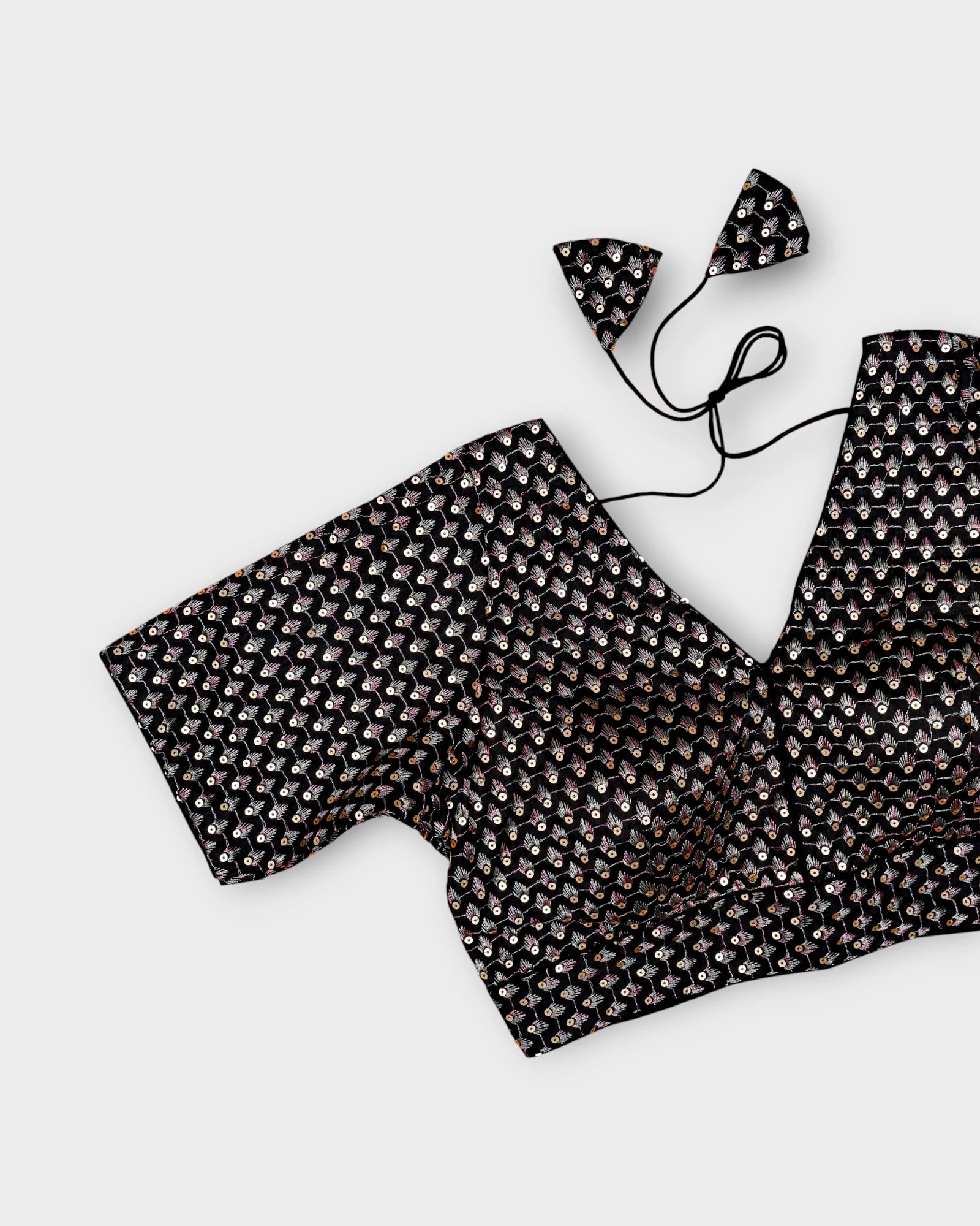 Silk V Neck Hook Back Readymade Blouse