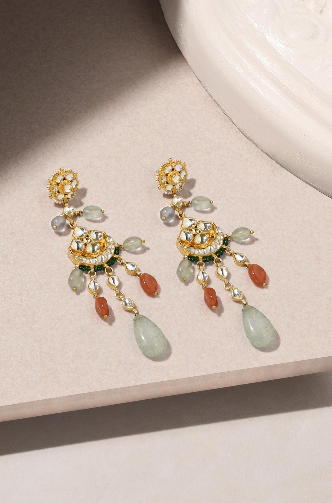 Multicolored Kundan Sparkle Earrings - Dyulokha