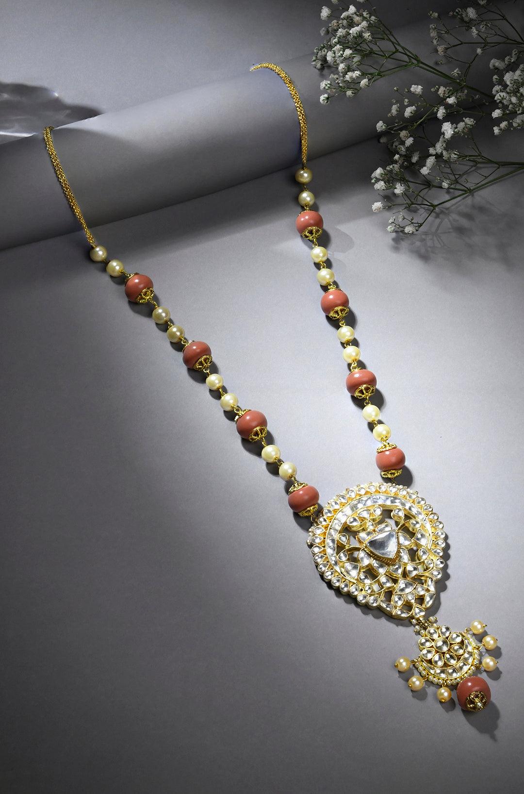 Coral Stones & Pearls Harmony Necklace - Dyulokha
