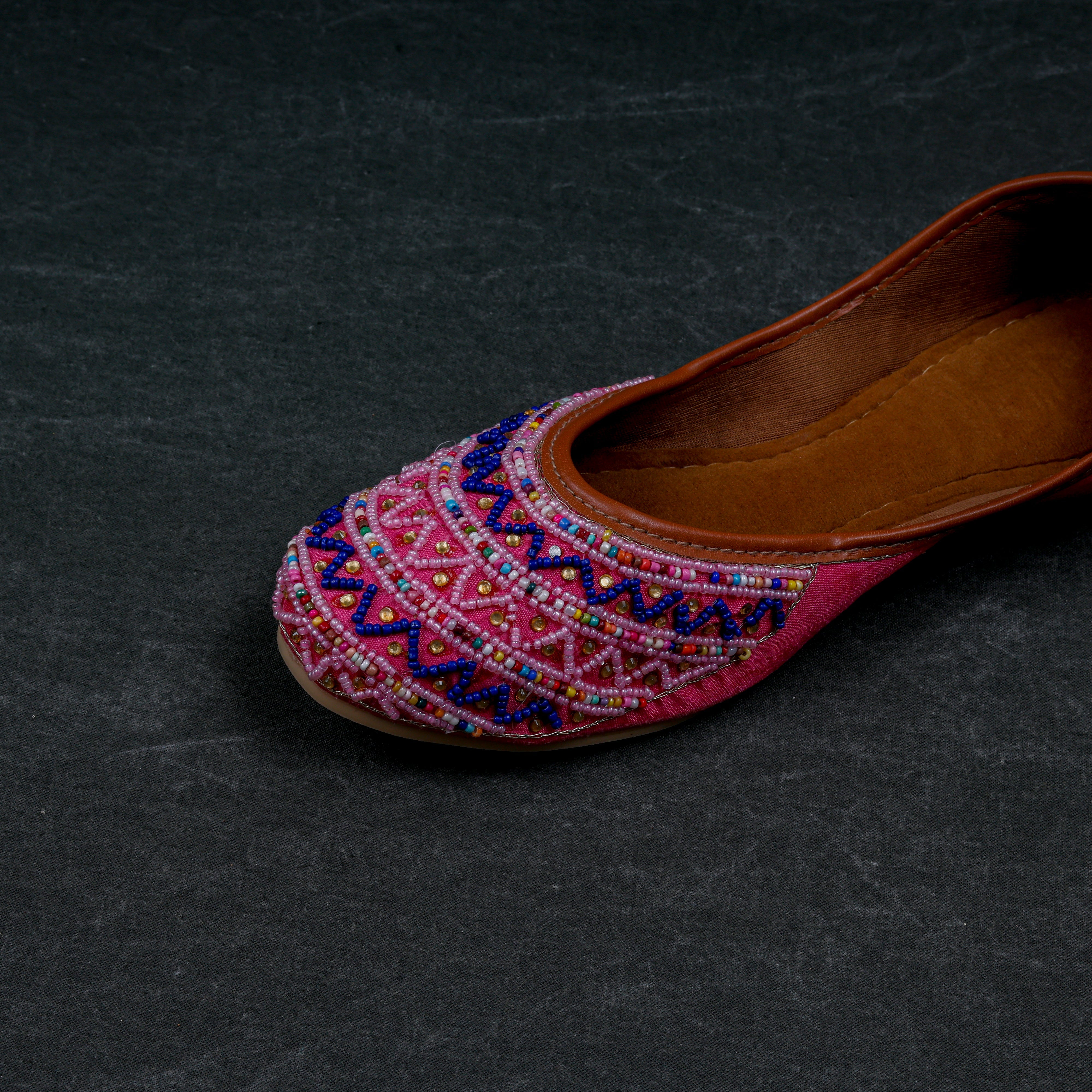 Pink Heritage Textured Handcrafted Jutti