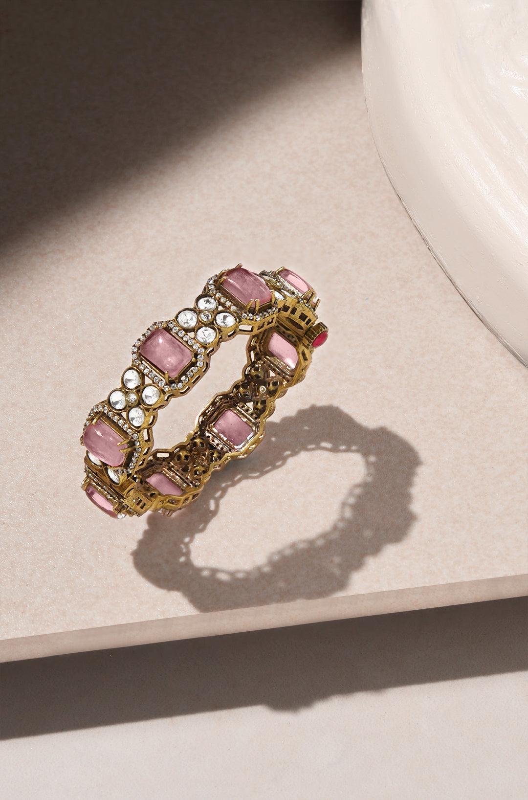 Blushing Pink Polki Bangle - Dyulokha