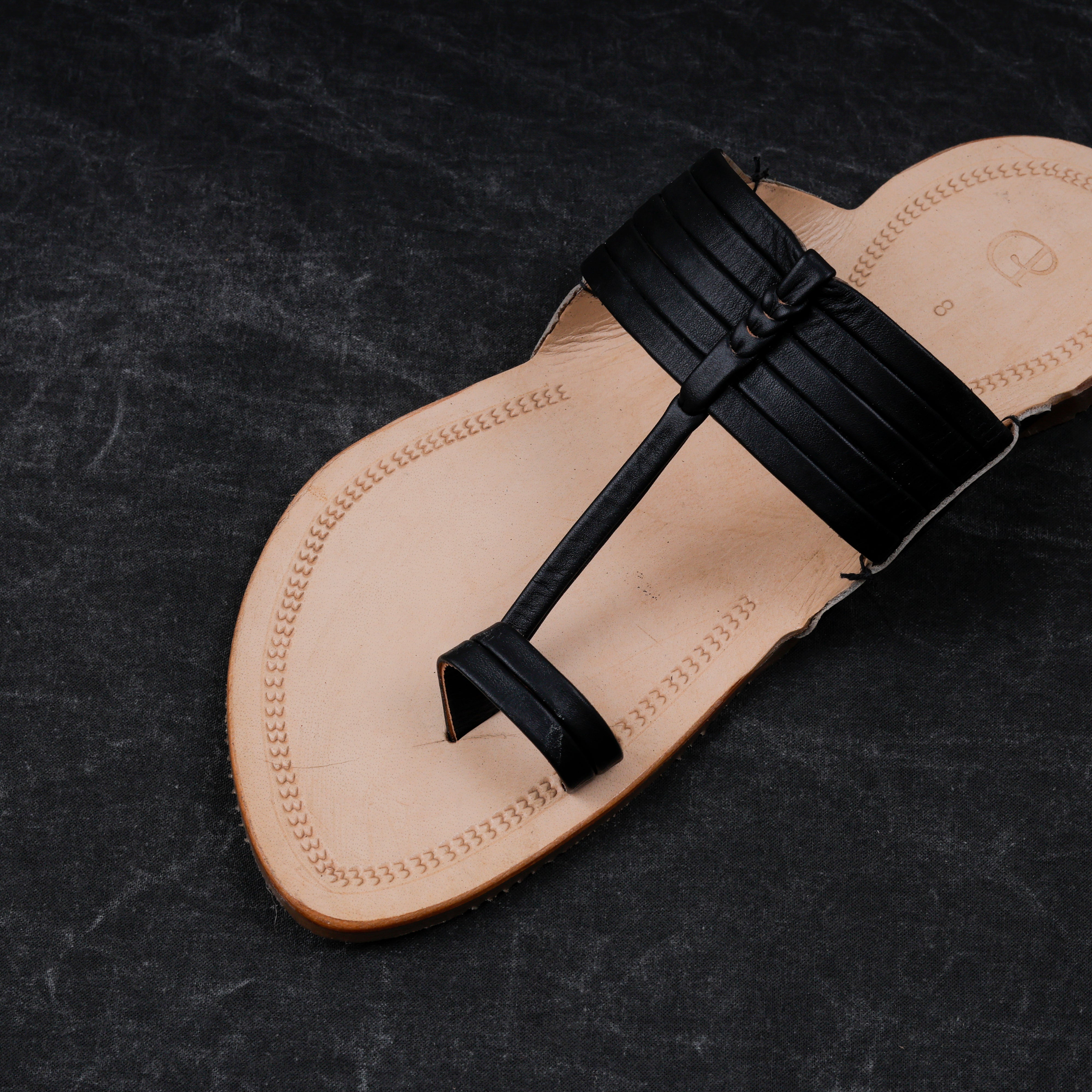 Cream Patent Leather Kolhapuri Sandals
