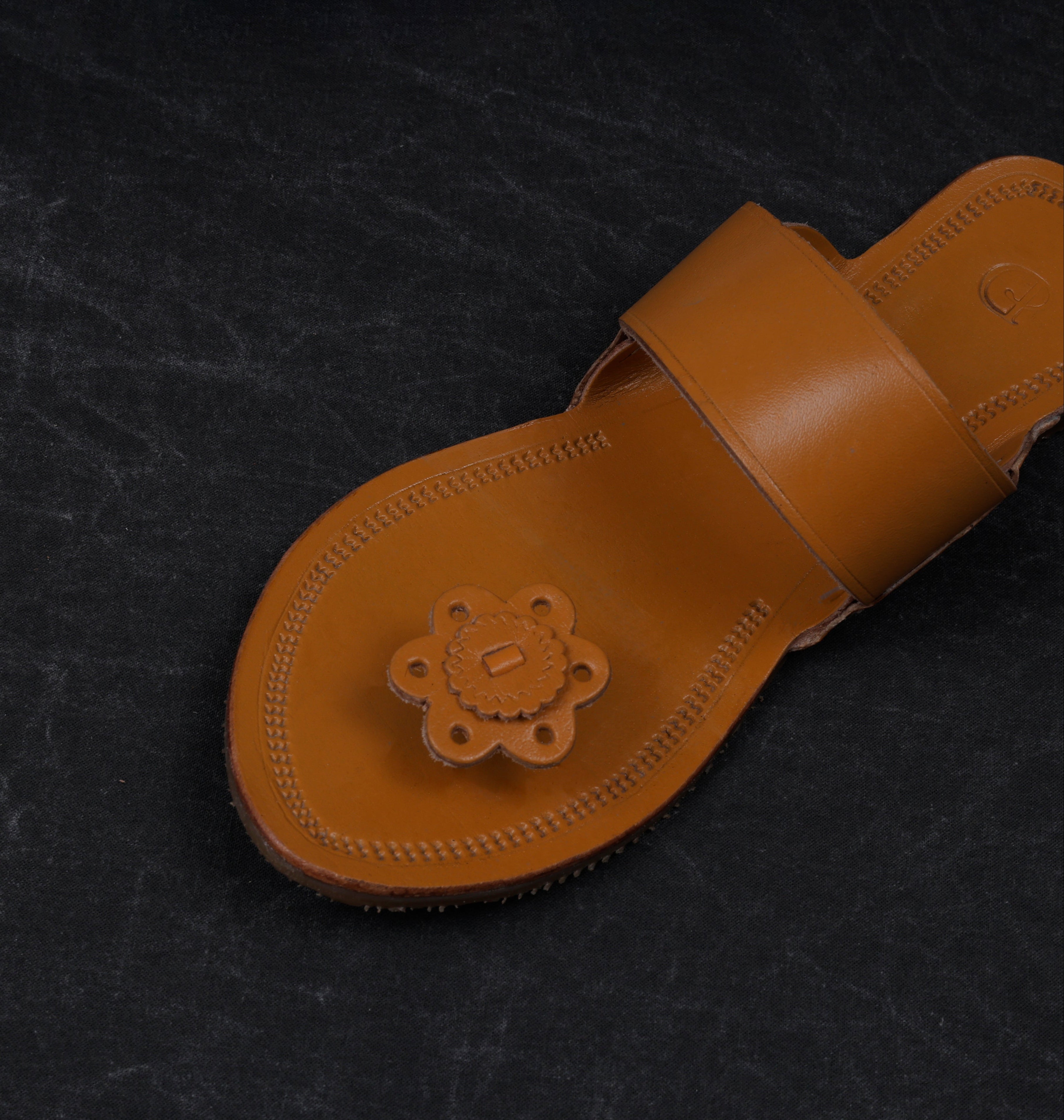 Tan Patent Leather Ethnic Flats