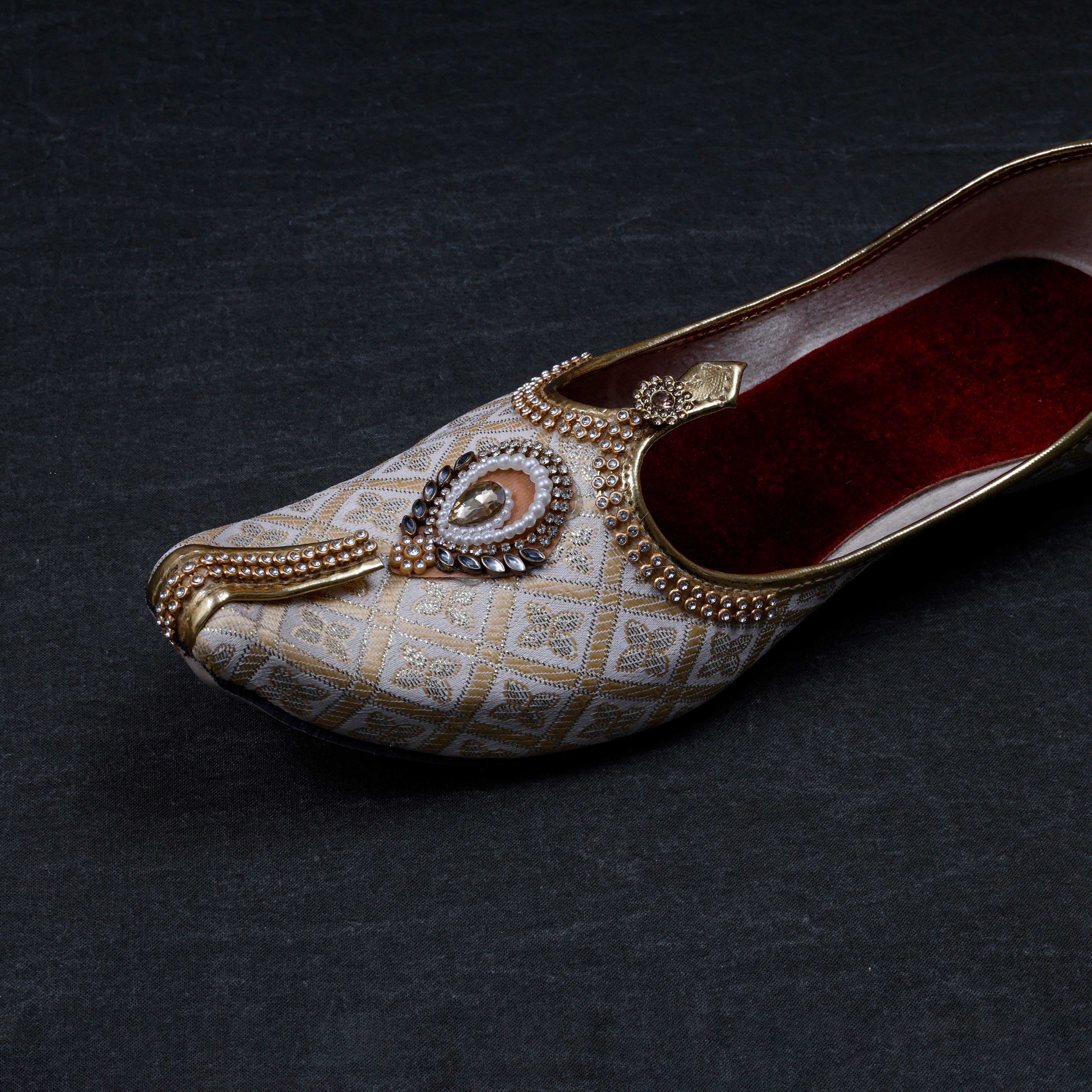 Gold Velvet Traditional Mojari