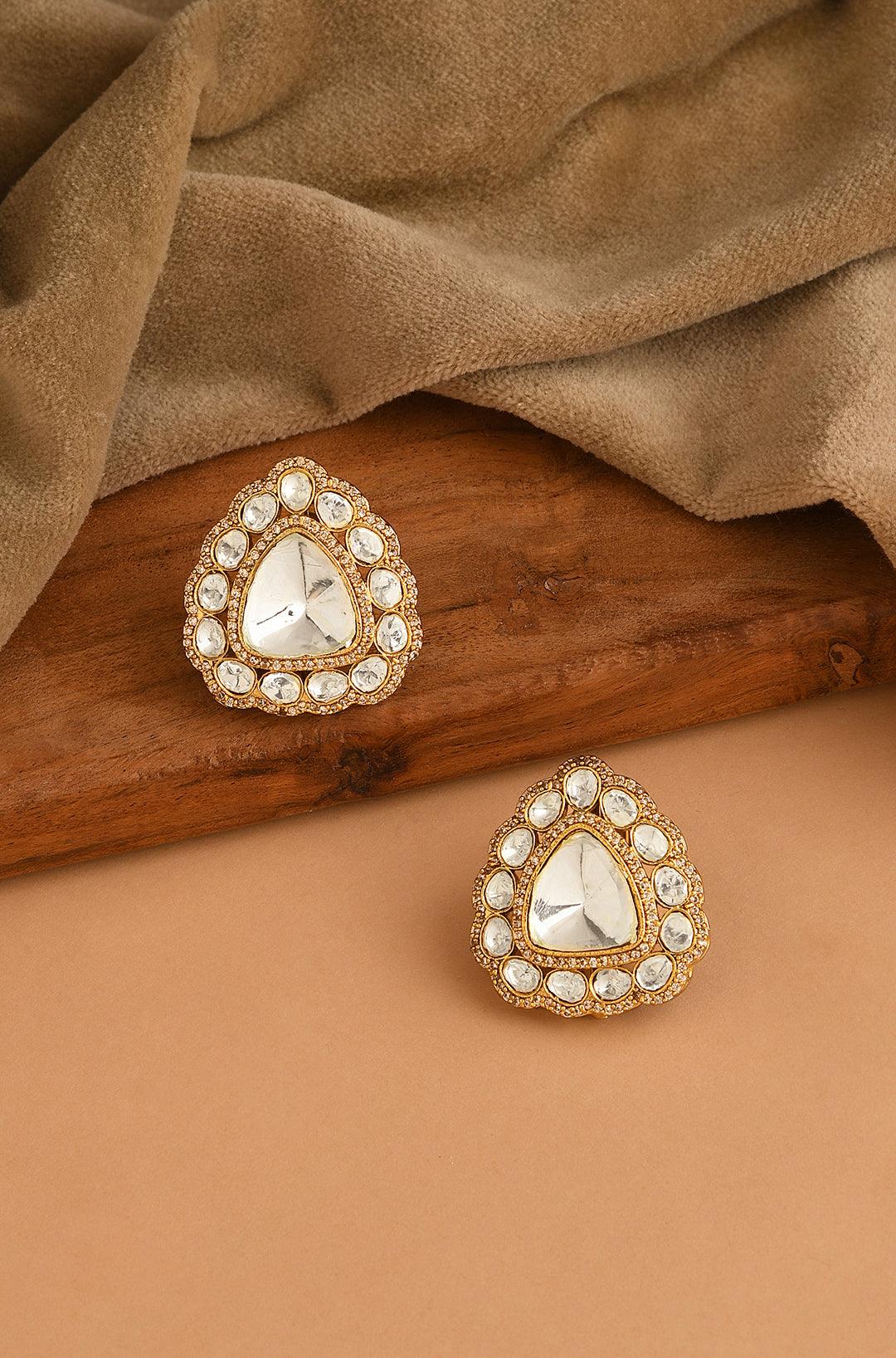 Radiant Polki Stud Earrings - Dyulokha