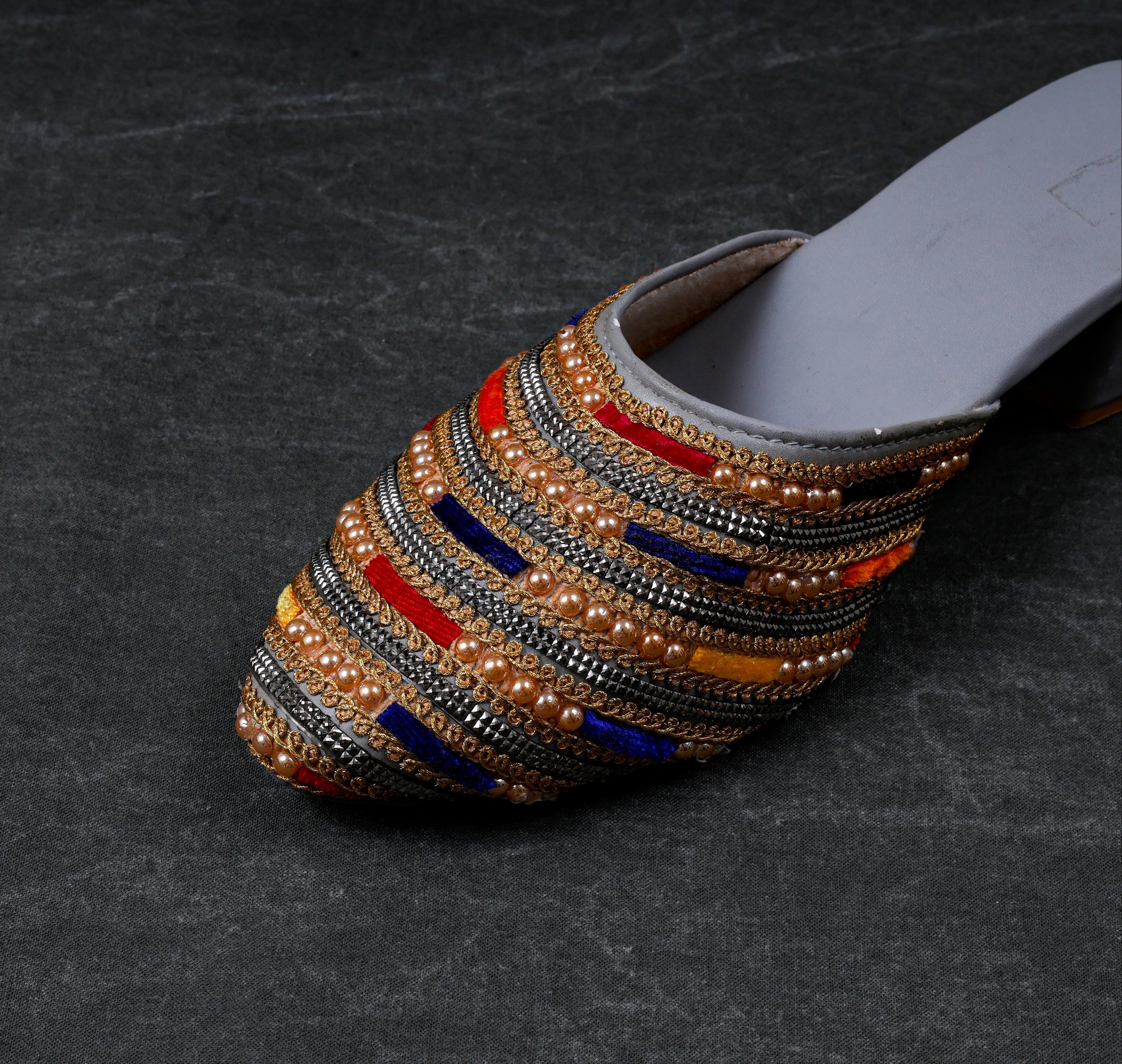 Two Tone Yellow Ethnic Mules