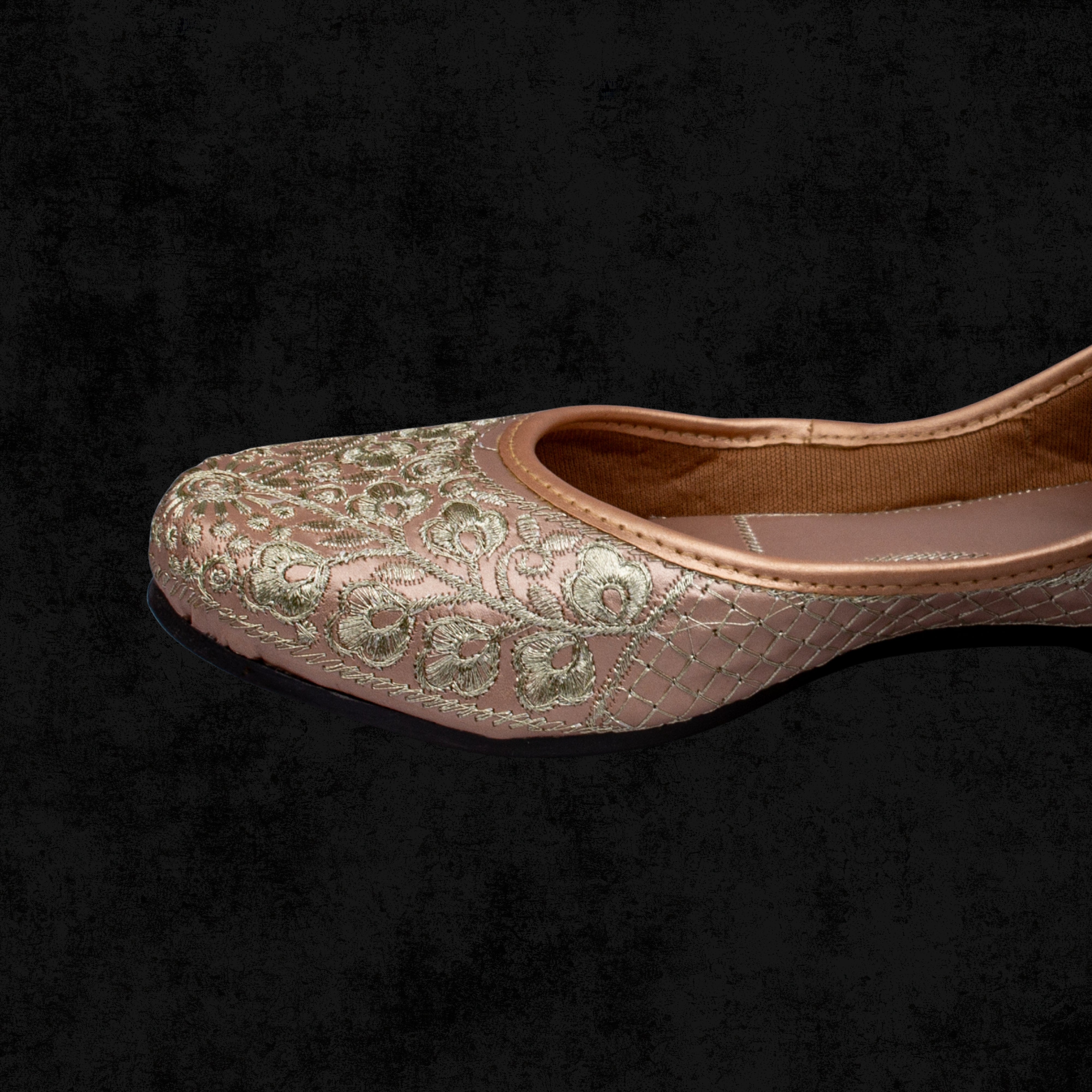 Gold Textured Handmade Ethnic Jutti