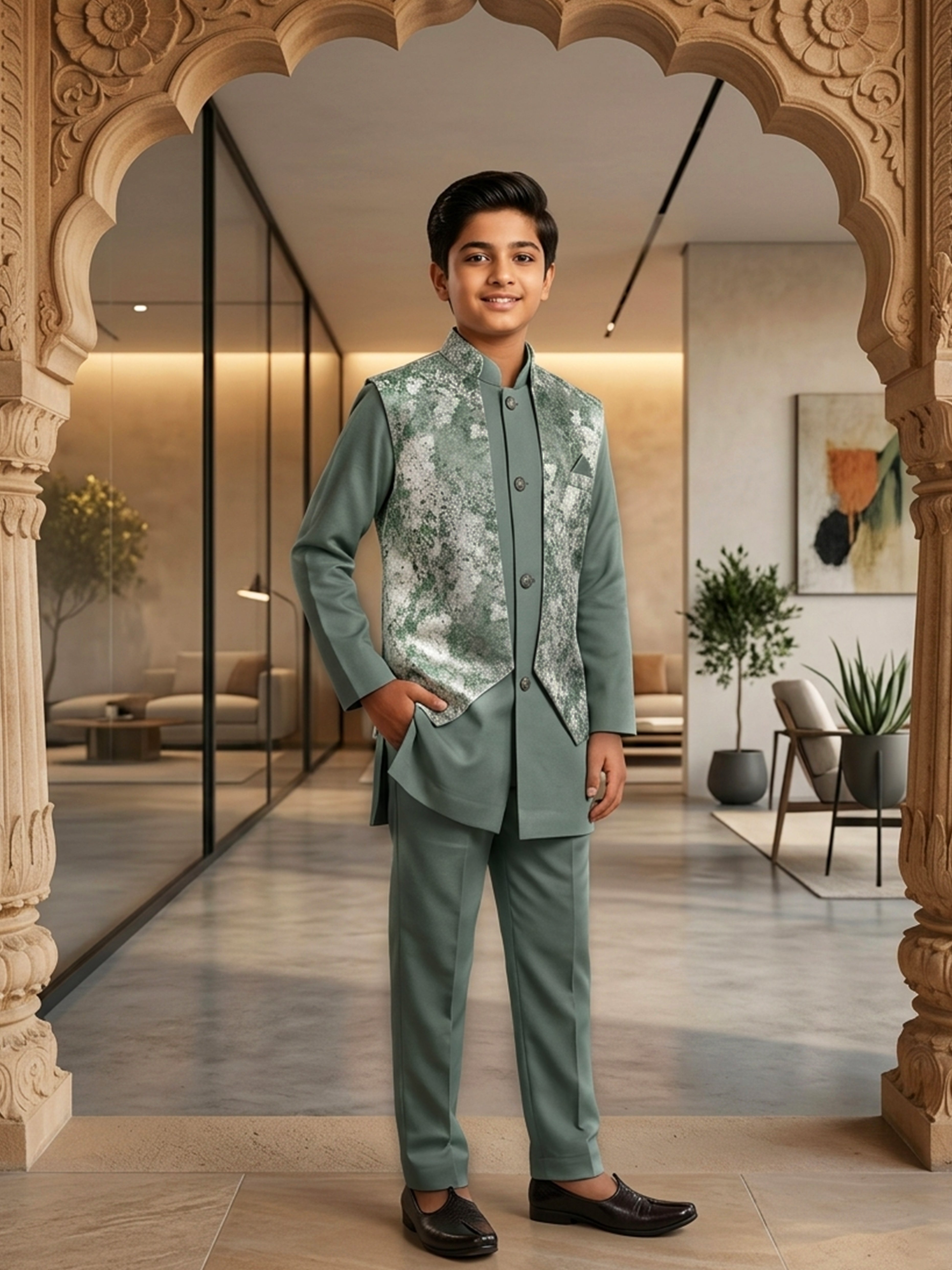 Unveil Tradition Embroidered Modi Suits