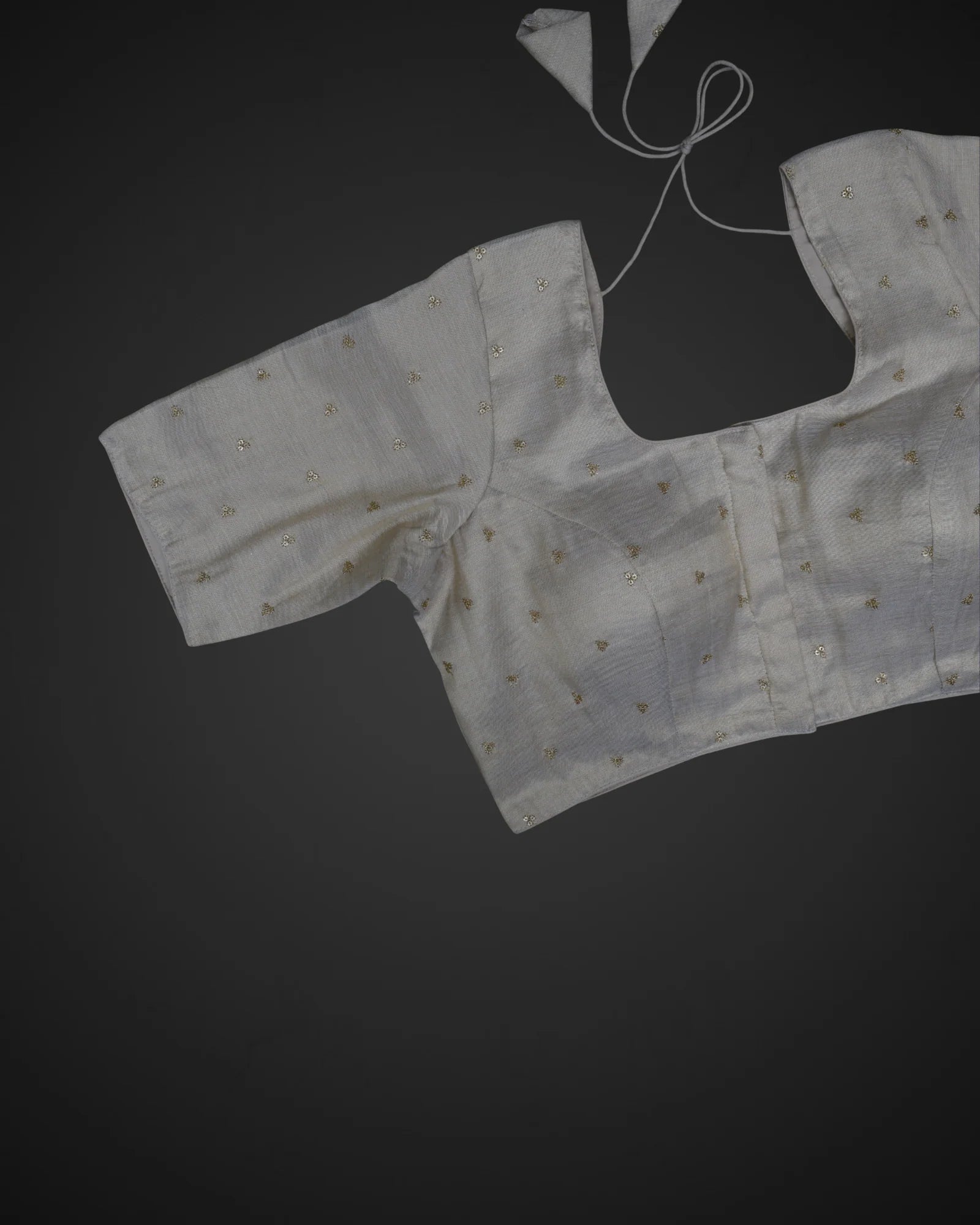 U Neck Cotton Fitted Half Sleeve Blouse