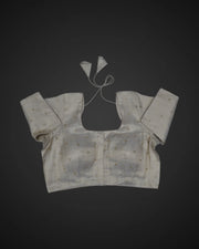 U Neck Cotton Fitted Half Sleeve Blouse