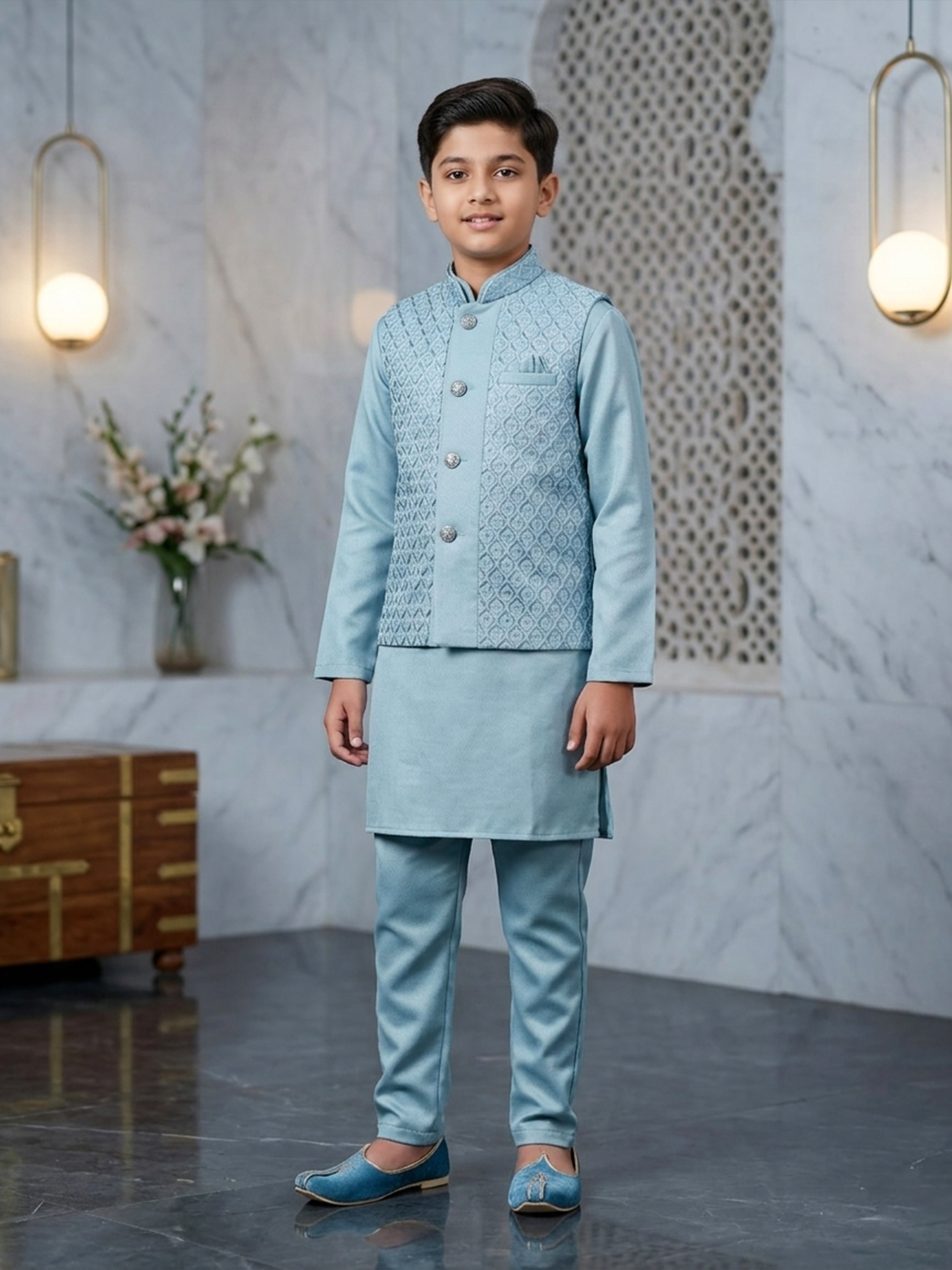Unveil tradition with the Embroidered Modi Suits
