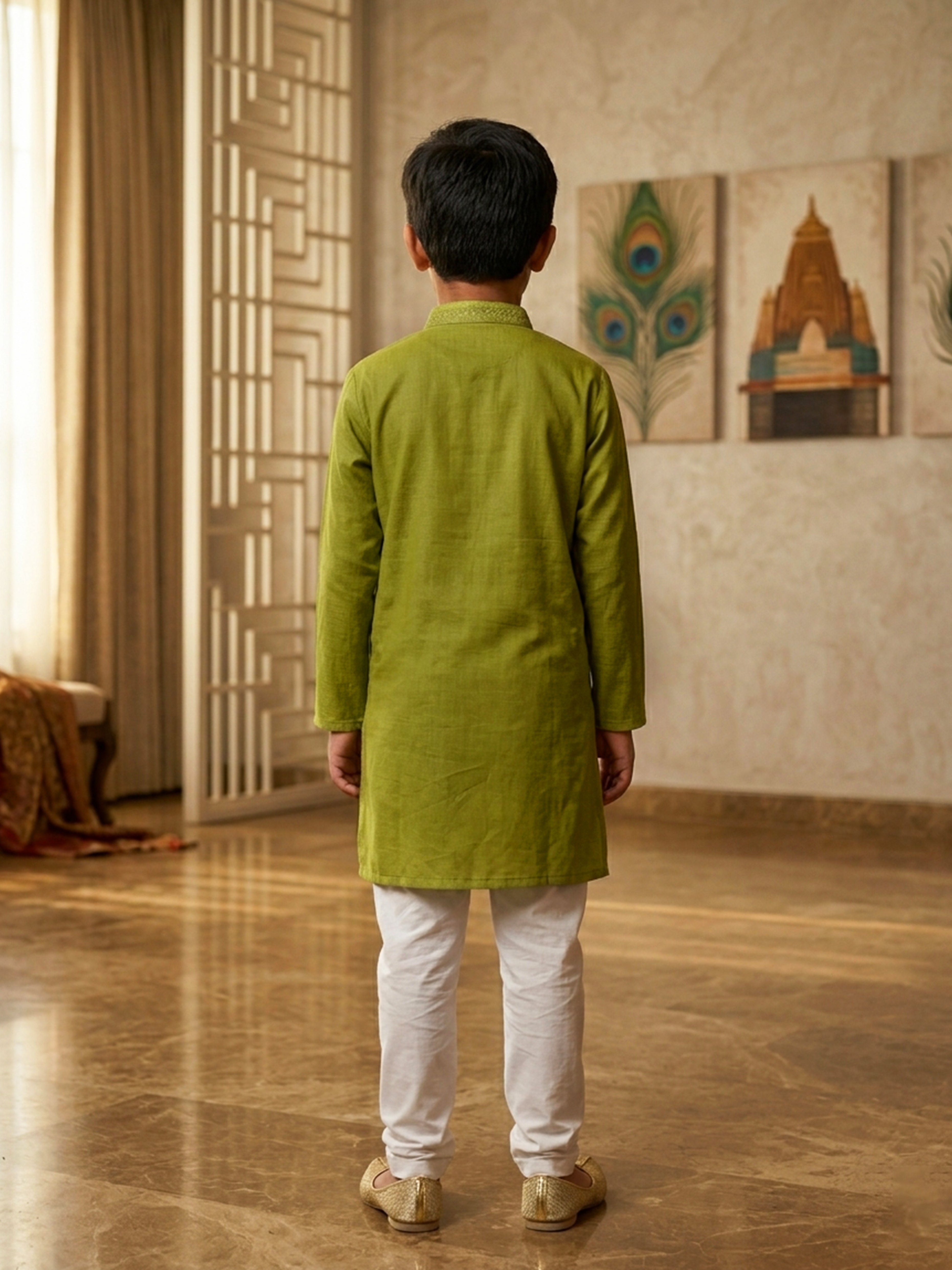 Boys Embroidered Kurta Pajama Set