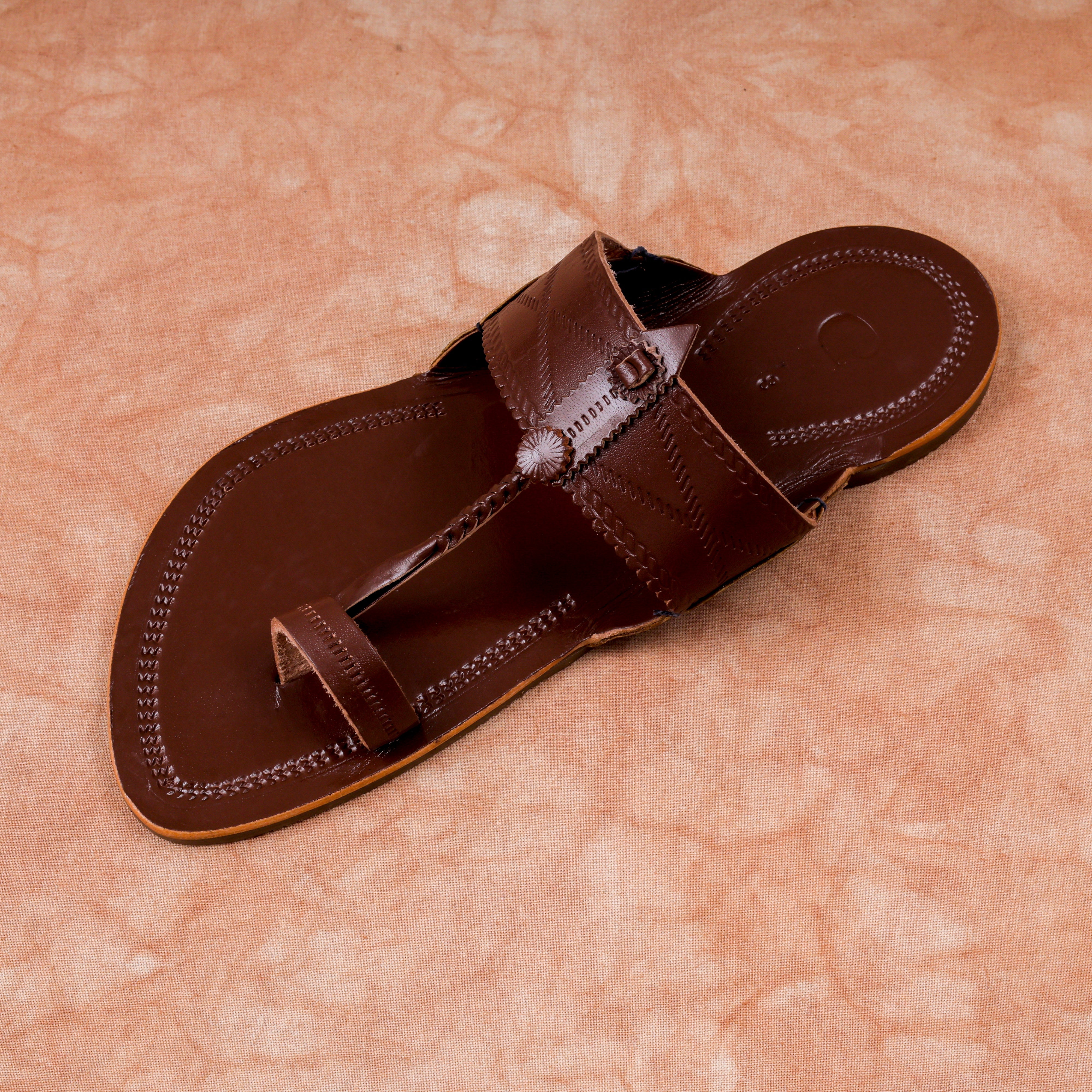Handcrafted Brown Open Toe Kolhapuri Sandals