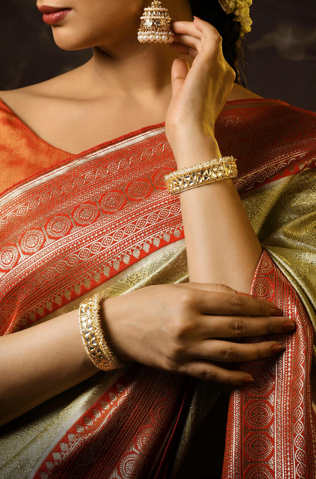Opulent Legacy Kundan Pearl Kadas - Dyulokha