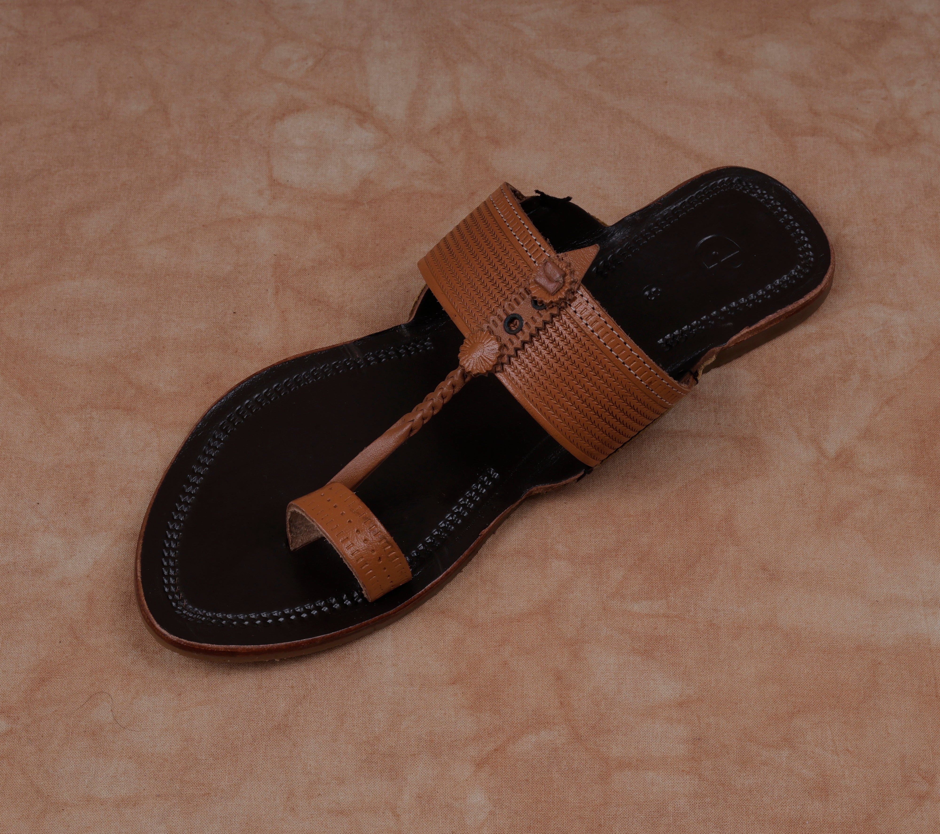 Brown Artisan Leather Kolhapuri Sandals