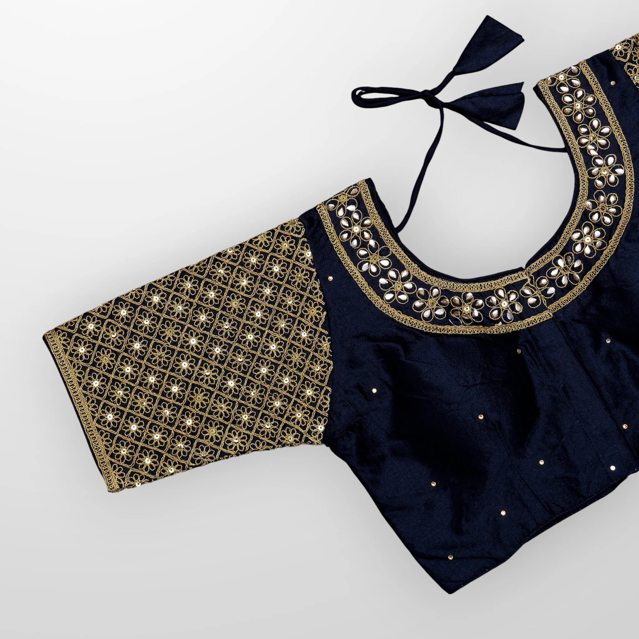 Silk Round Neck Readymade Blouse
