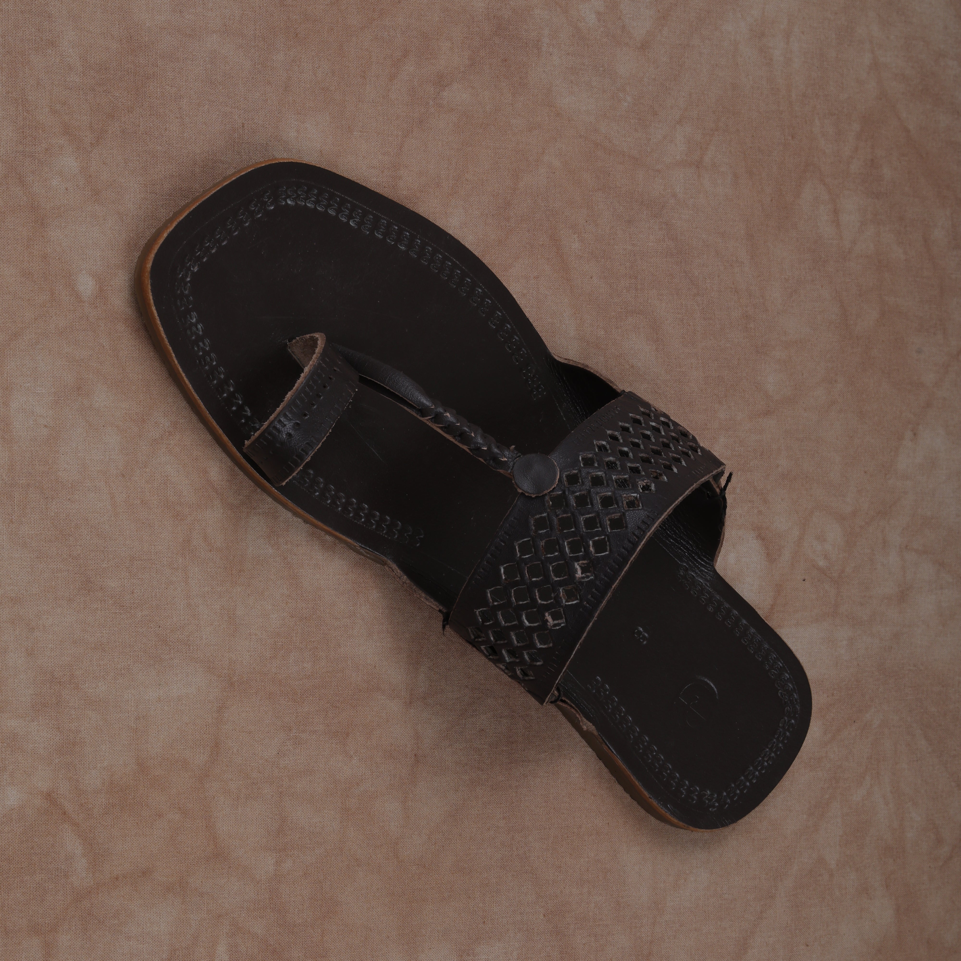Dark Brown Open Toe Kolhapuri Sandals