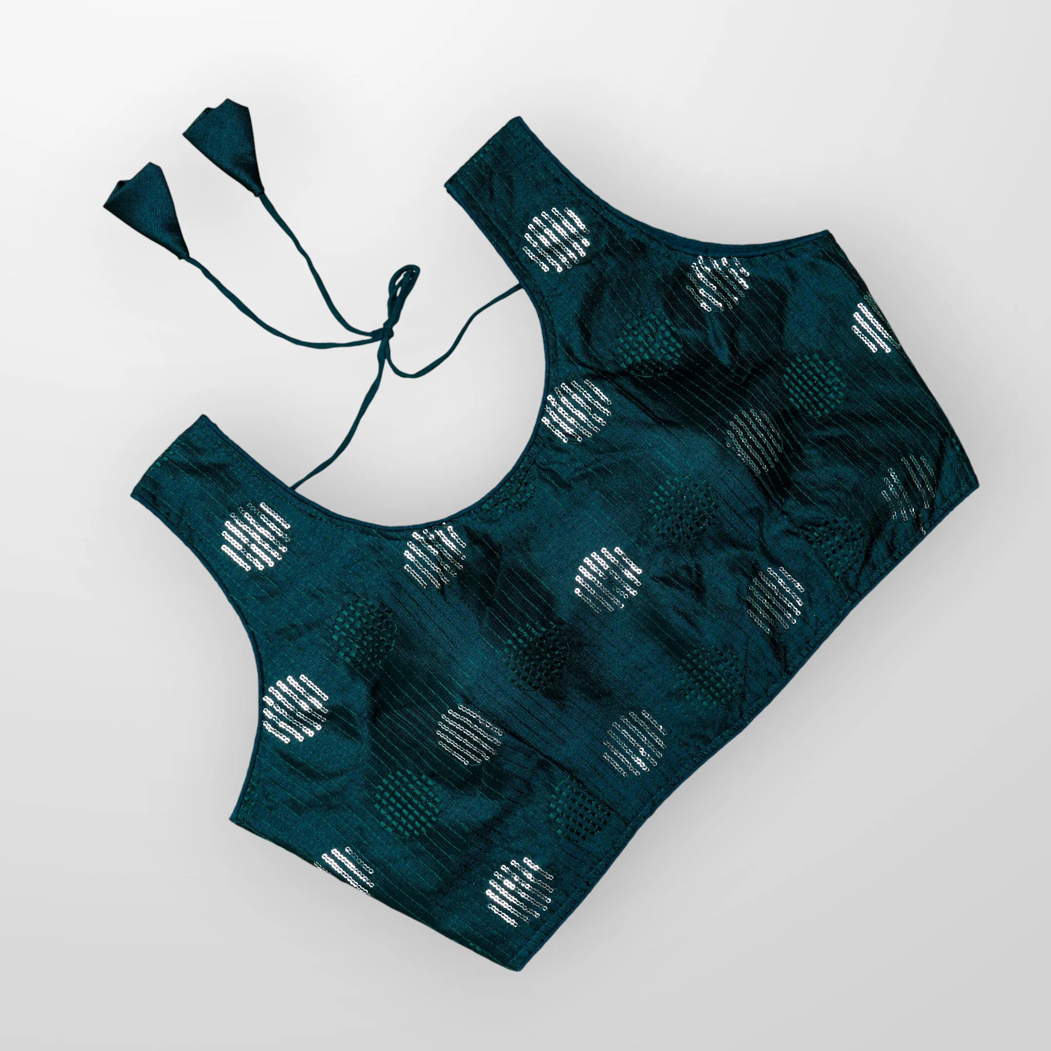 Silk U Neck Embroidered Readymade Blouse