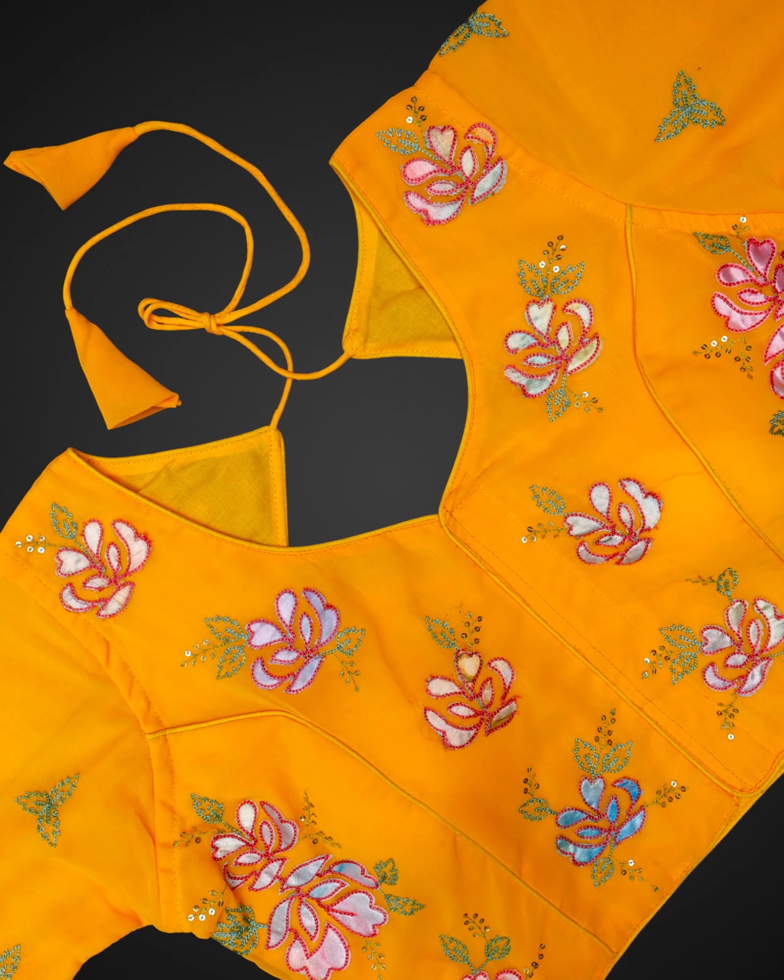 Georgette Cutout Back Readymade Blouse