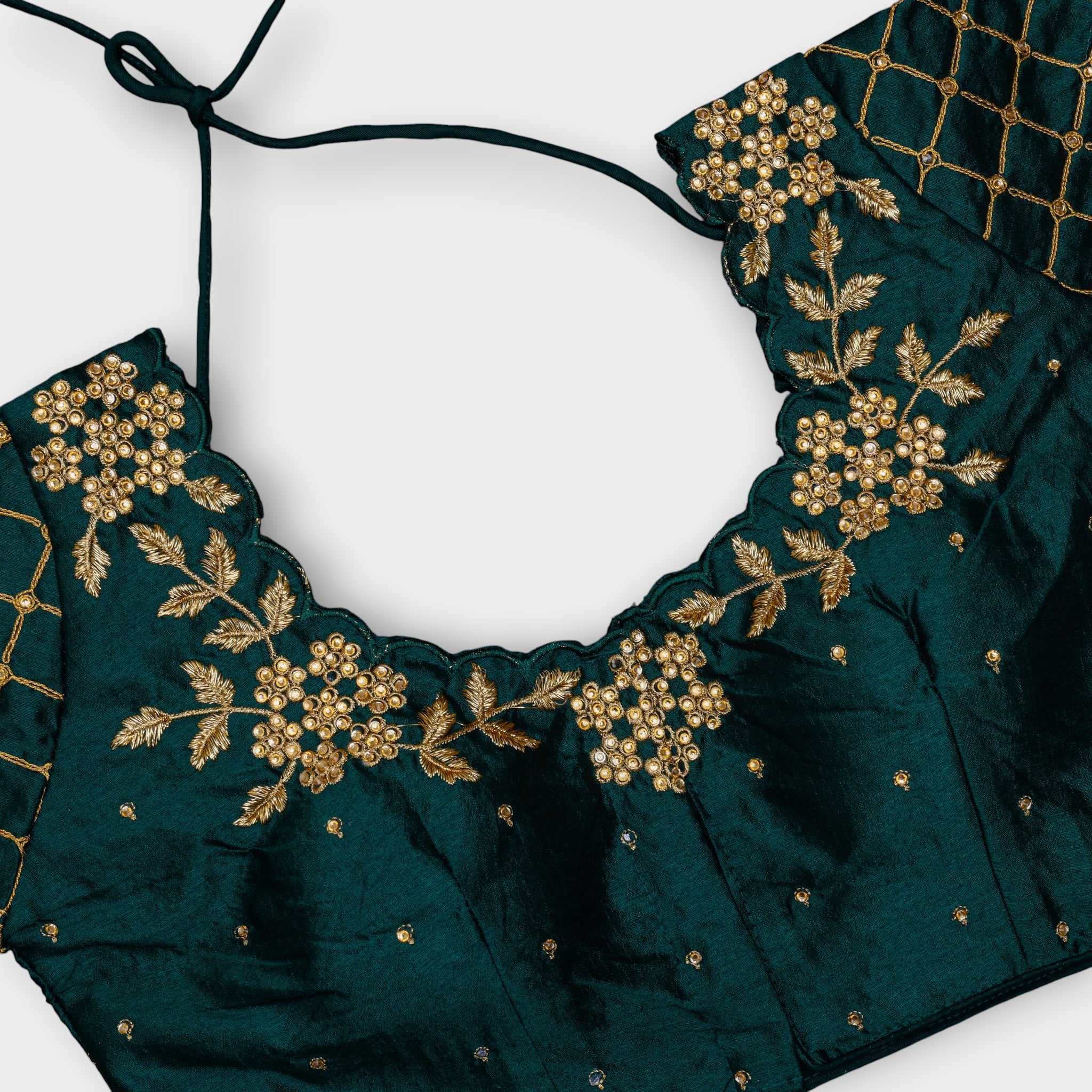Milan Silk Jewel Neck Readymade Blouse