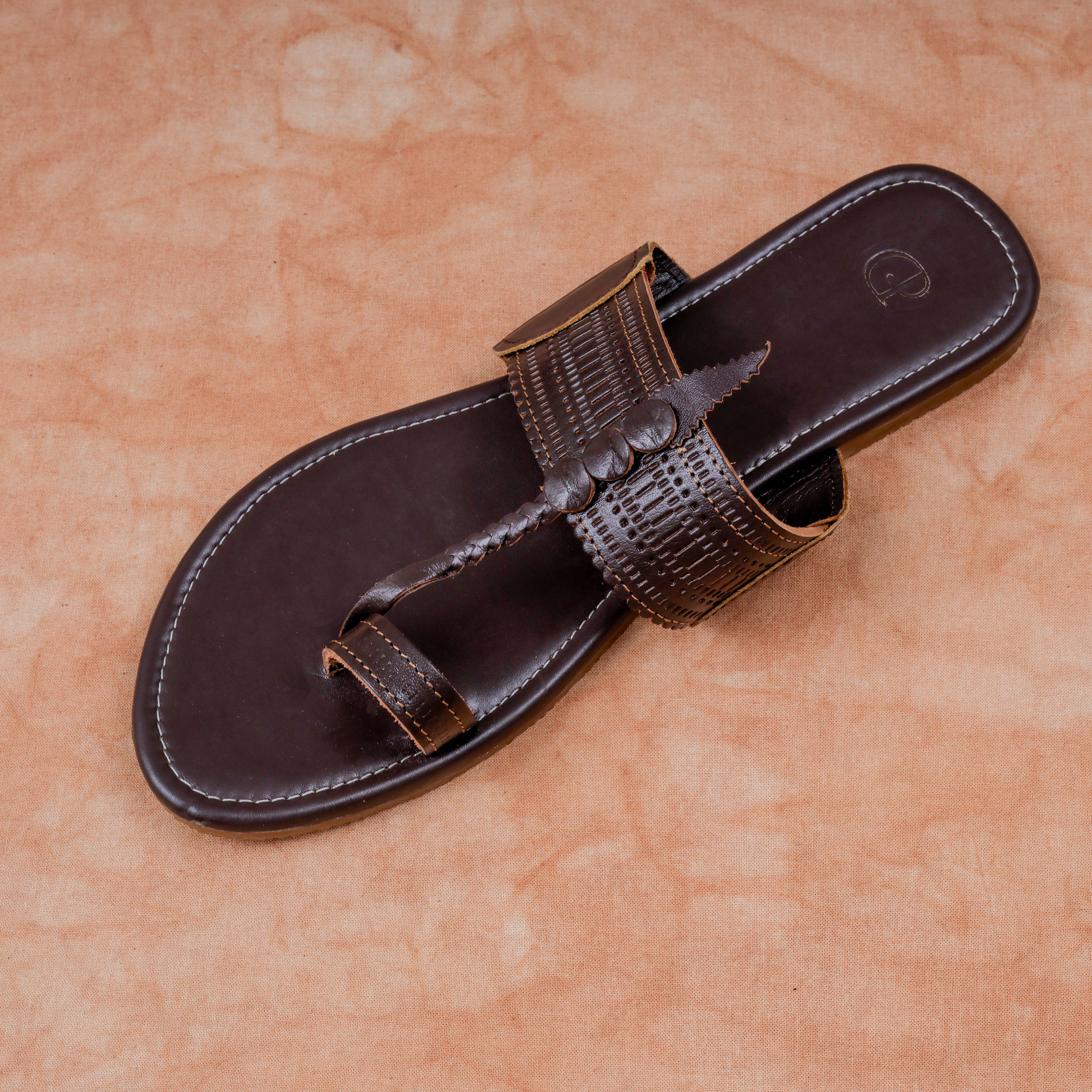 Dark Brown Patent Leather Artisan Flats