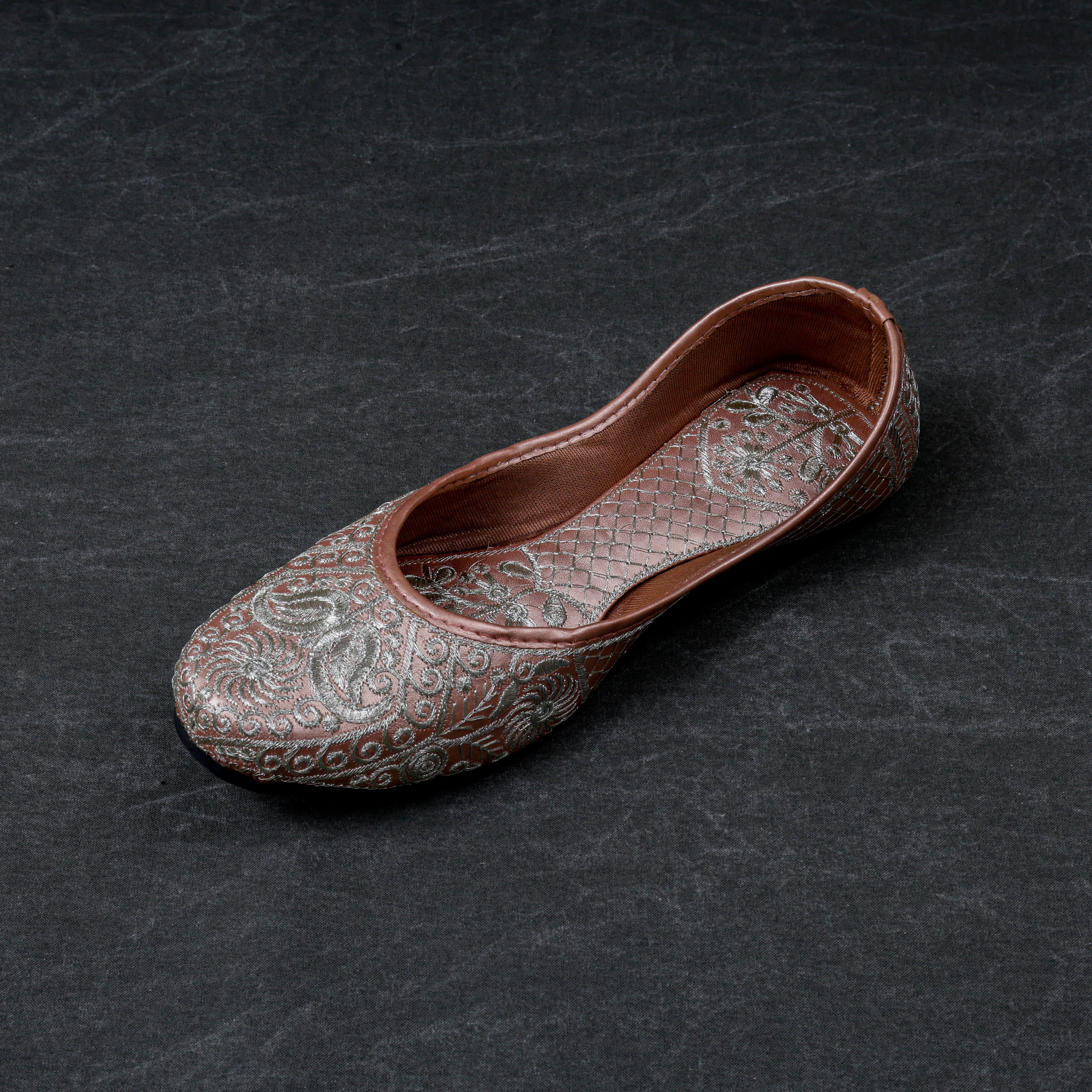 Textured Gold Rexine Jutti