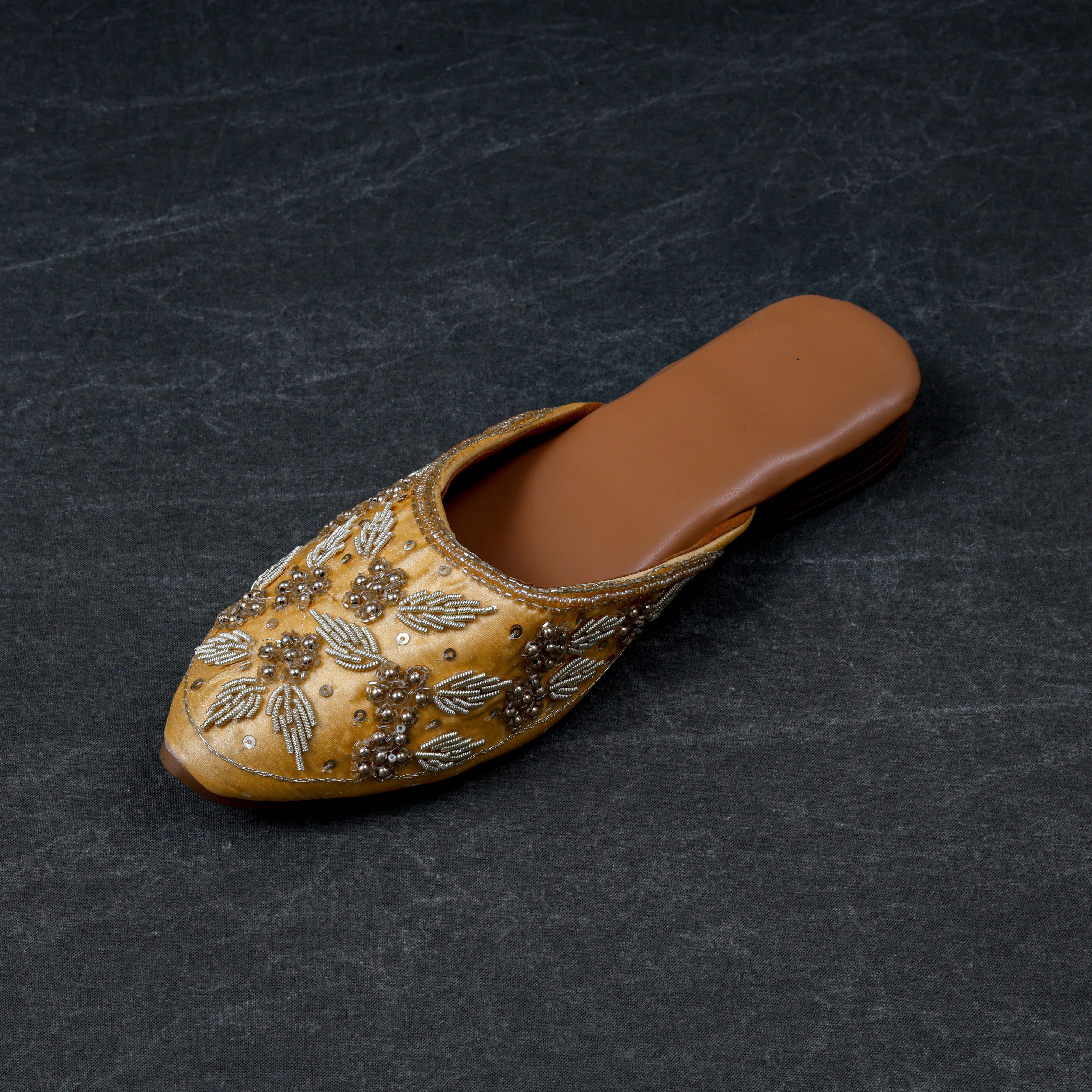 Two Tone Artisan Yellow Mules