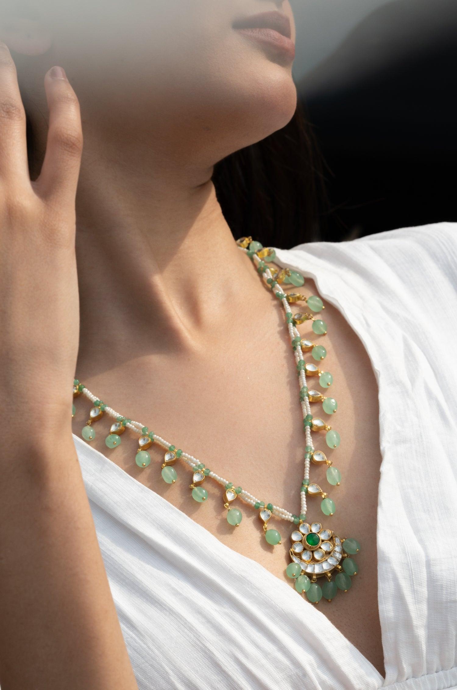Minty Pearl Delight Necklace - Dyulokha