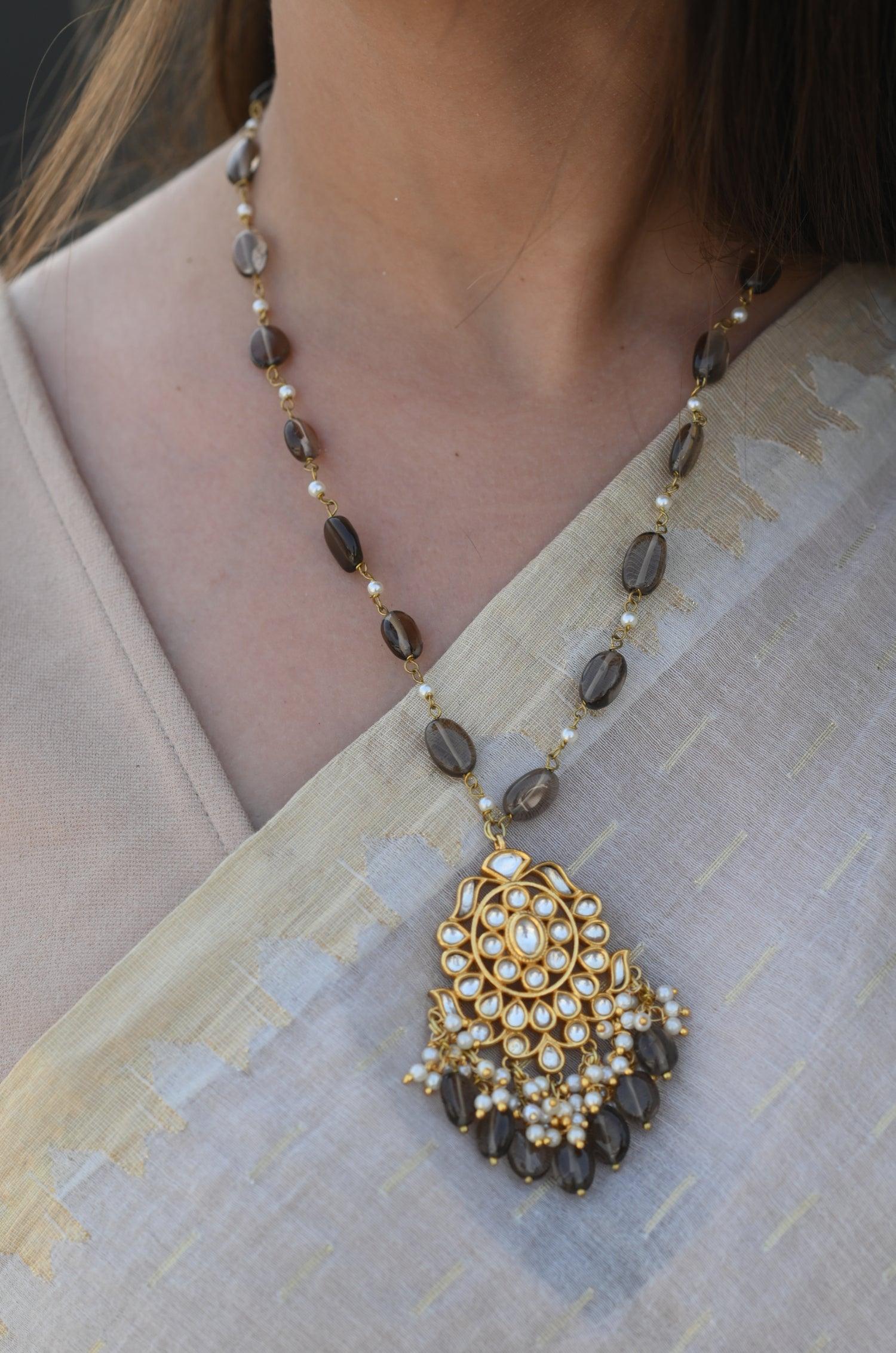 Rich Mocha Kundan Necklace - Dyulokha