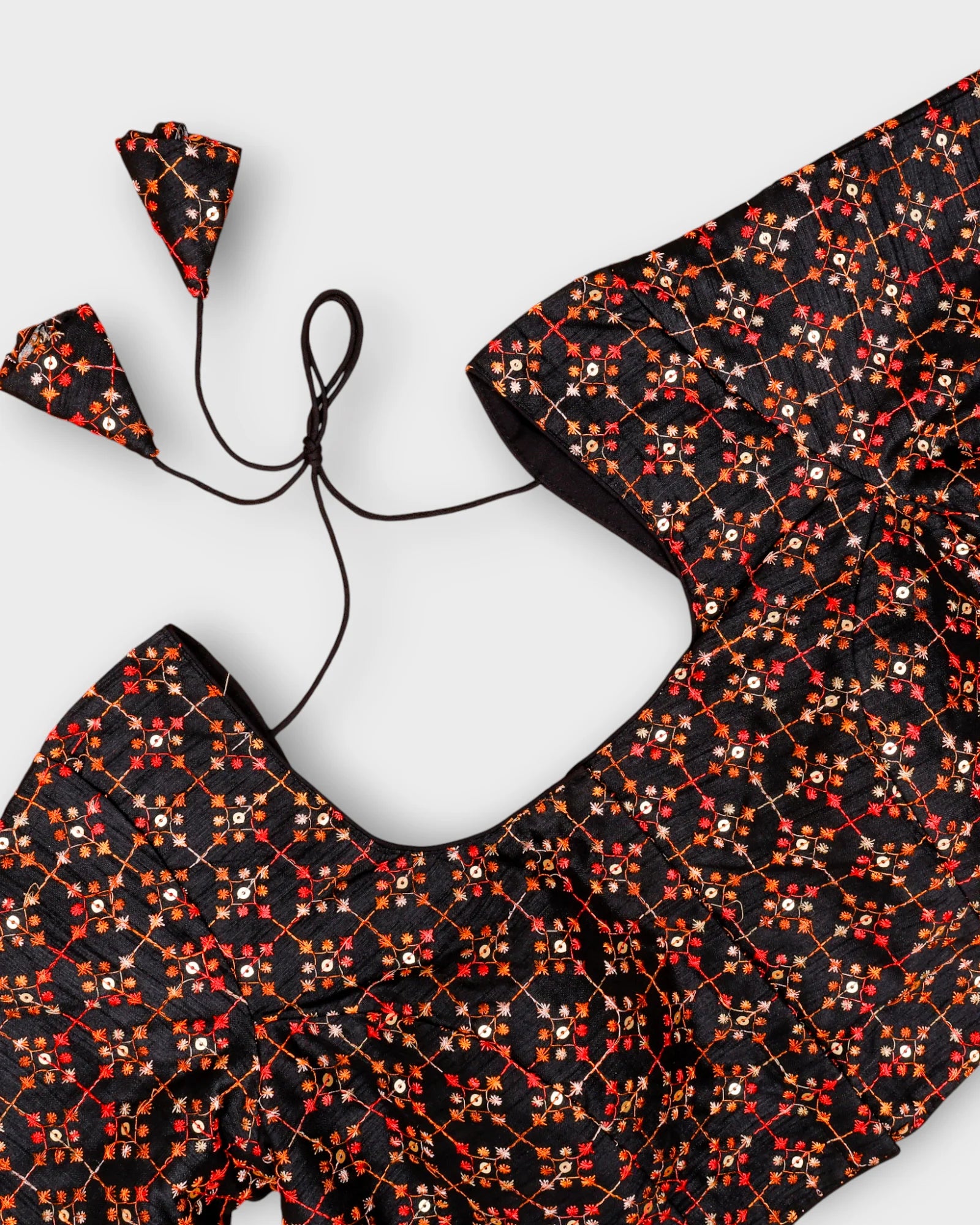 Raw Silk U Neck Back Design Readymade Blouse
