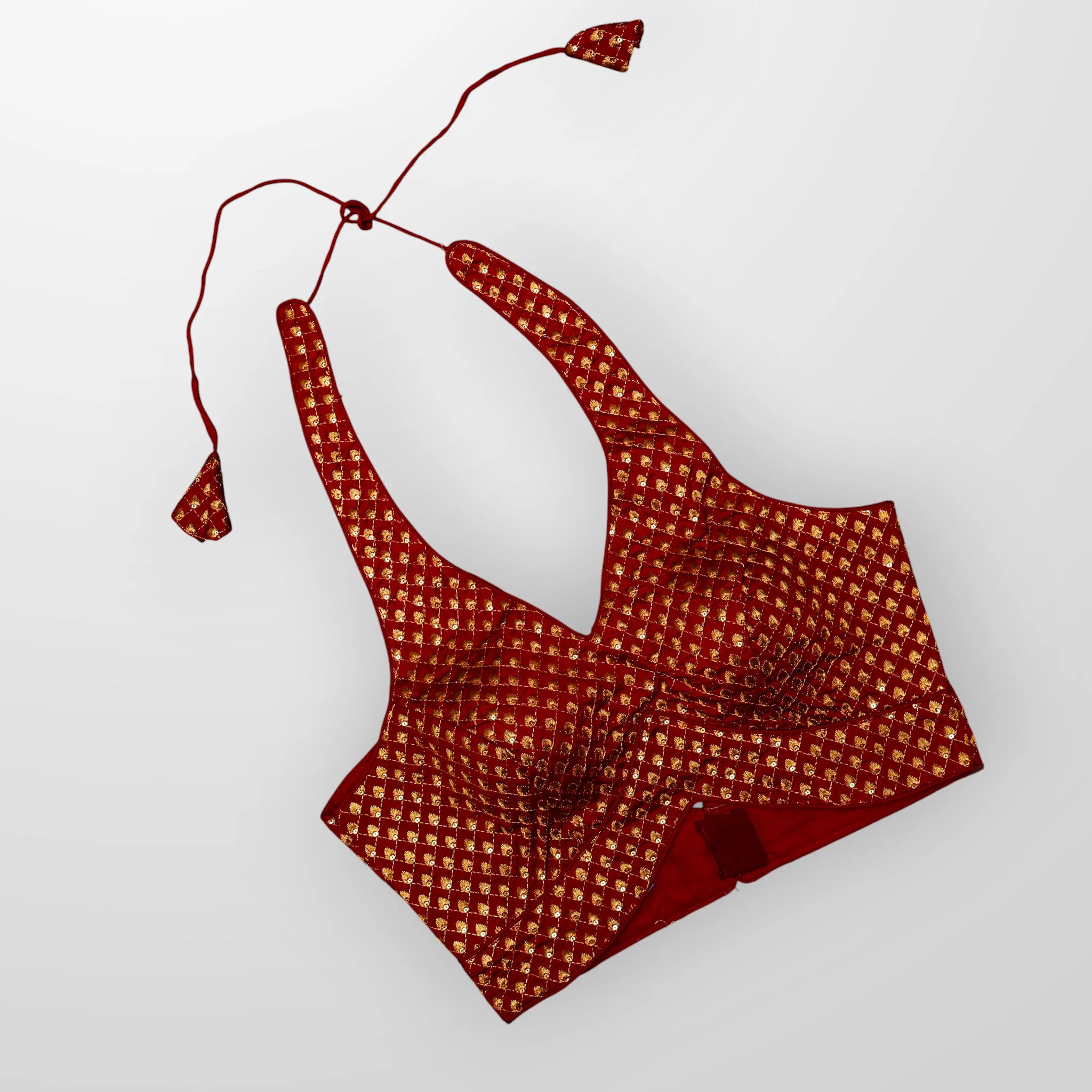 Raw Silk V Neck Readymade Blouse