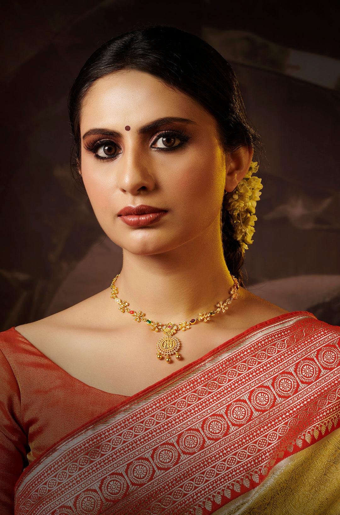 Navratan Splendor Vibrant Gemstone Necklace - Dyulokha