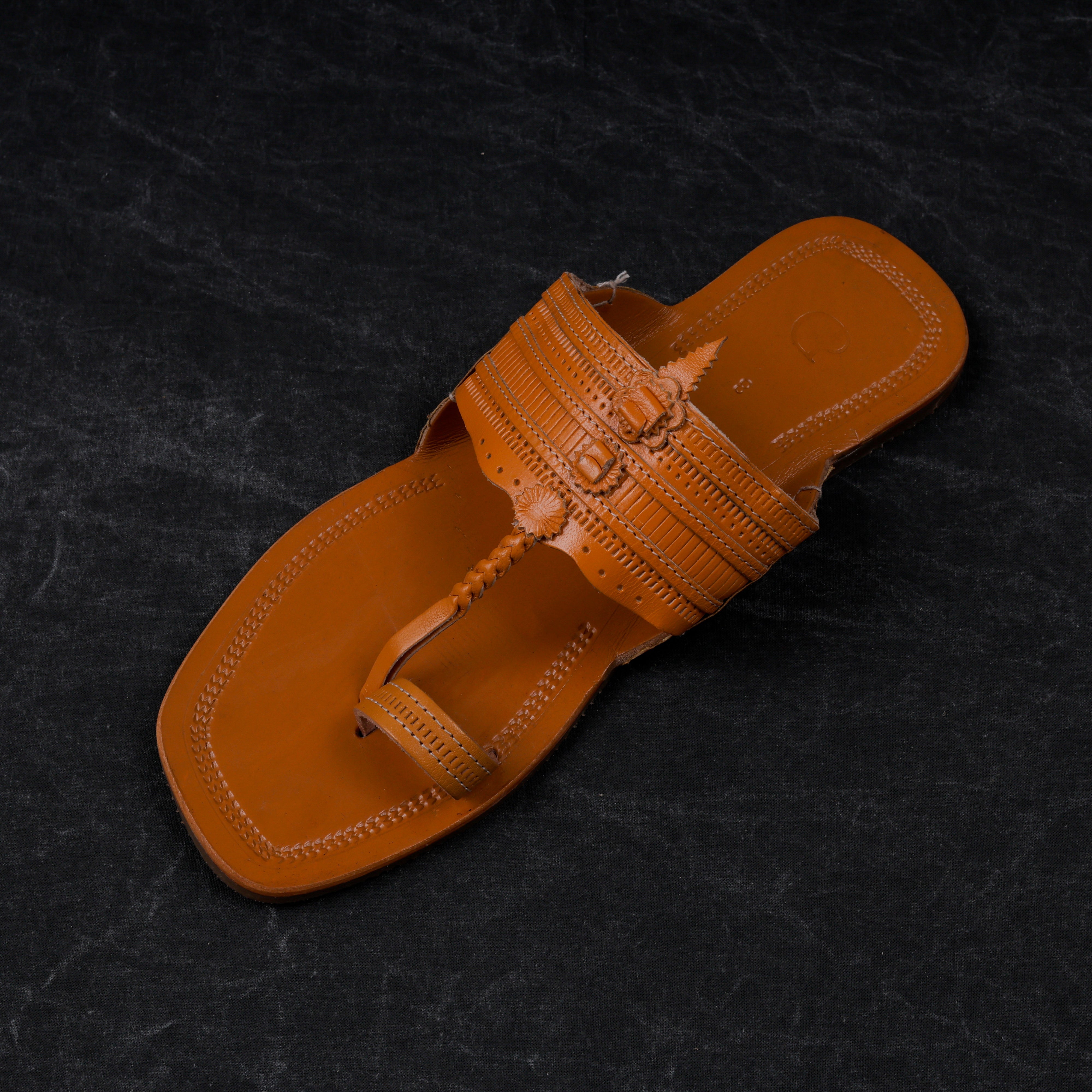 Tan Handcrafted Traditional Kolhapuri Sandals