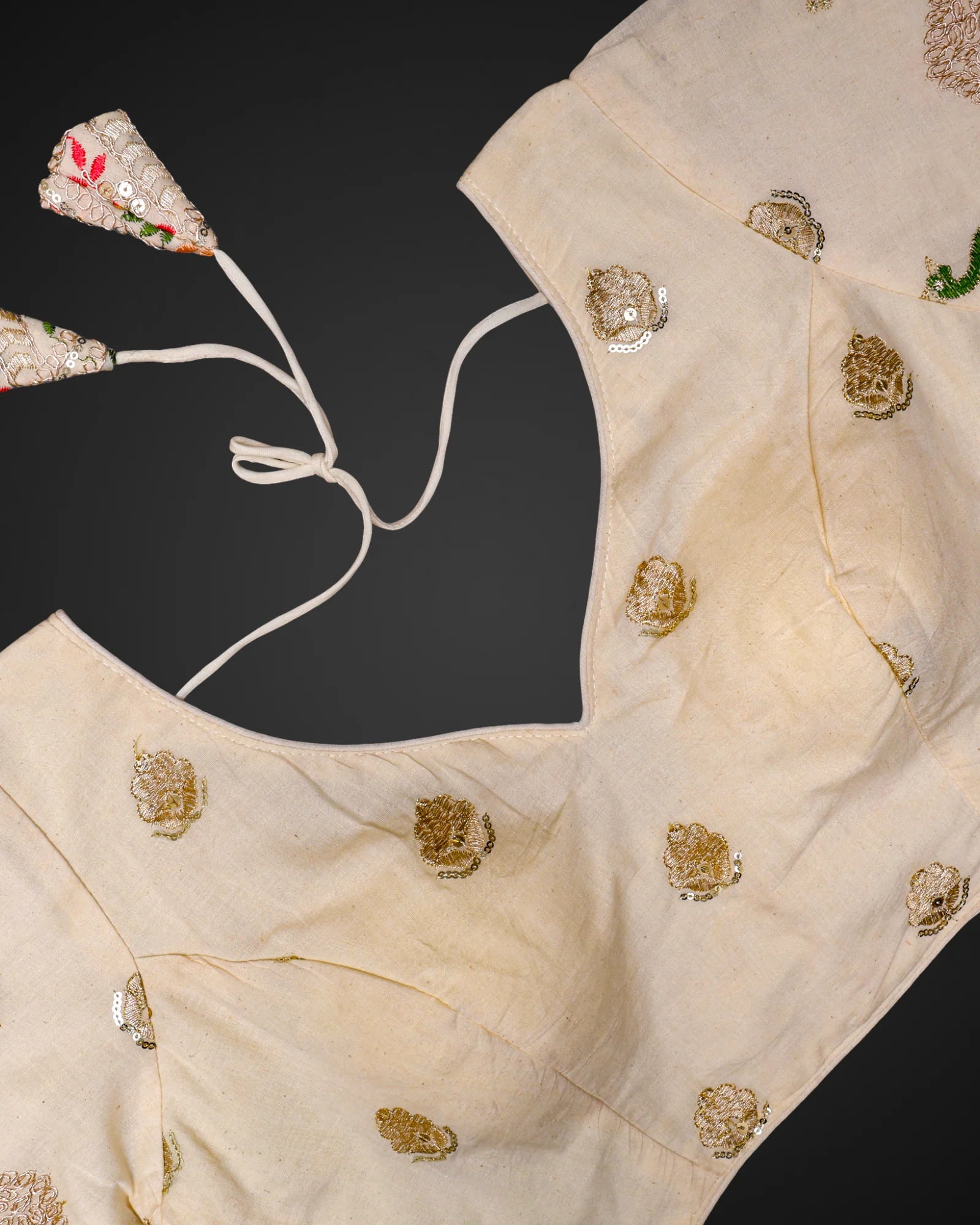Cotton V Neck Readymade Blouse