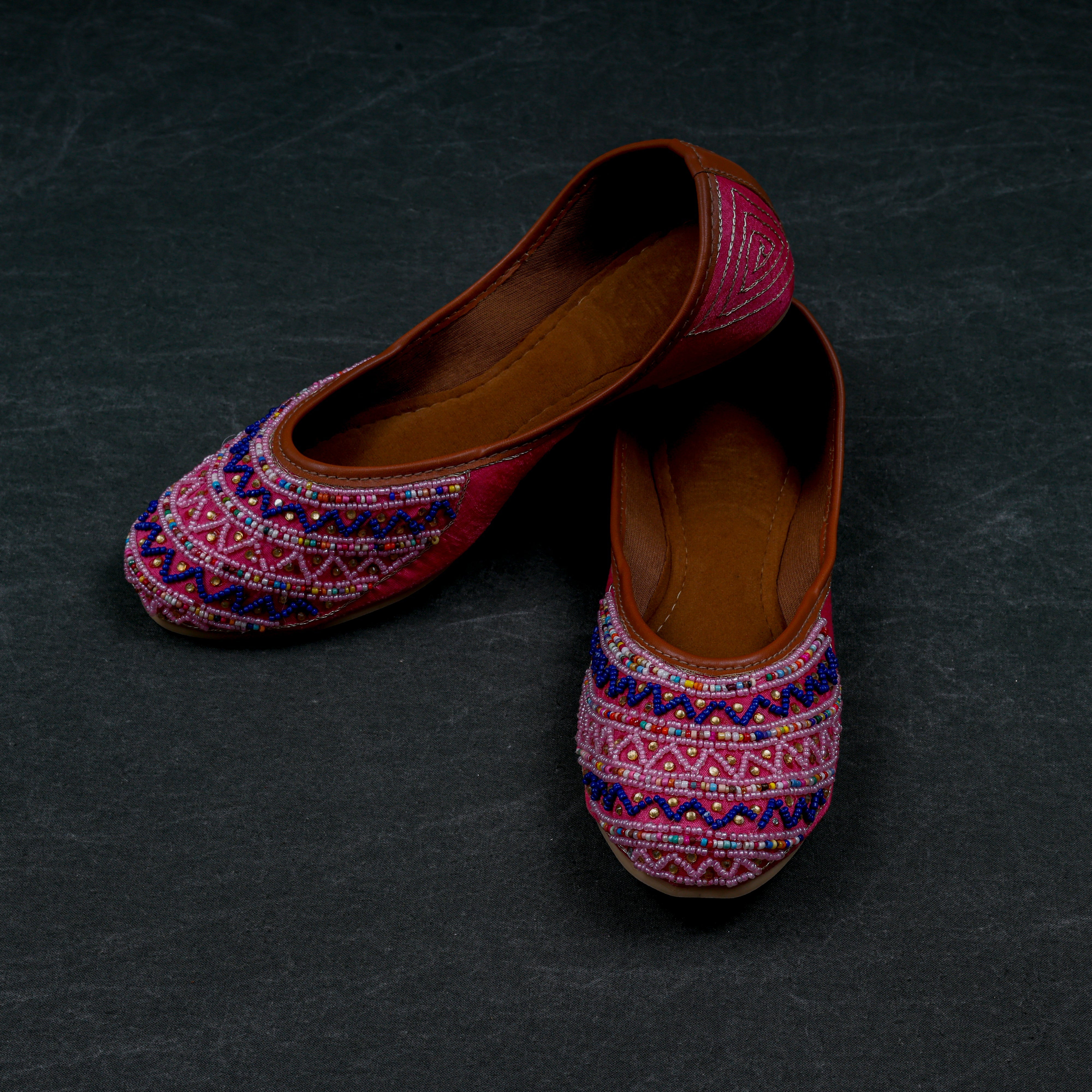 Pink Heritage Textured Handcrafted Jutti