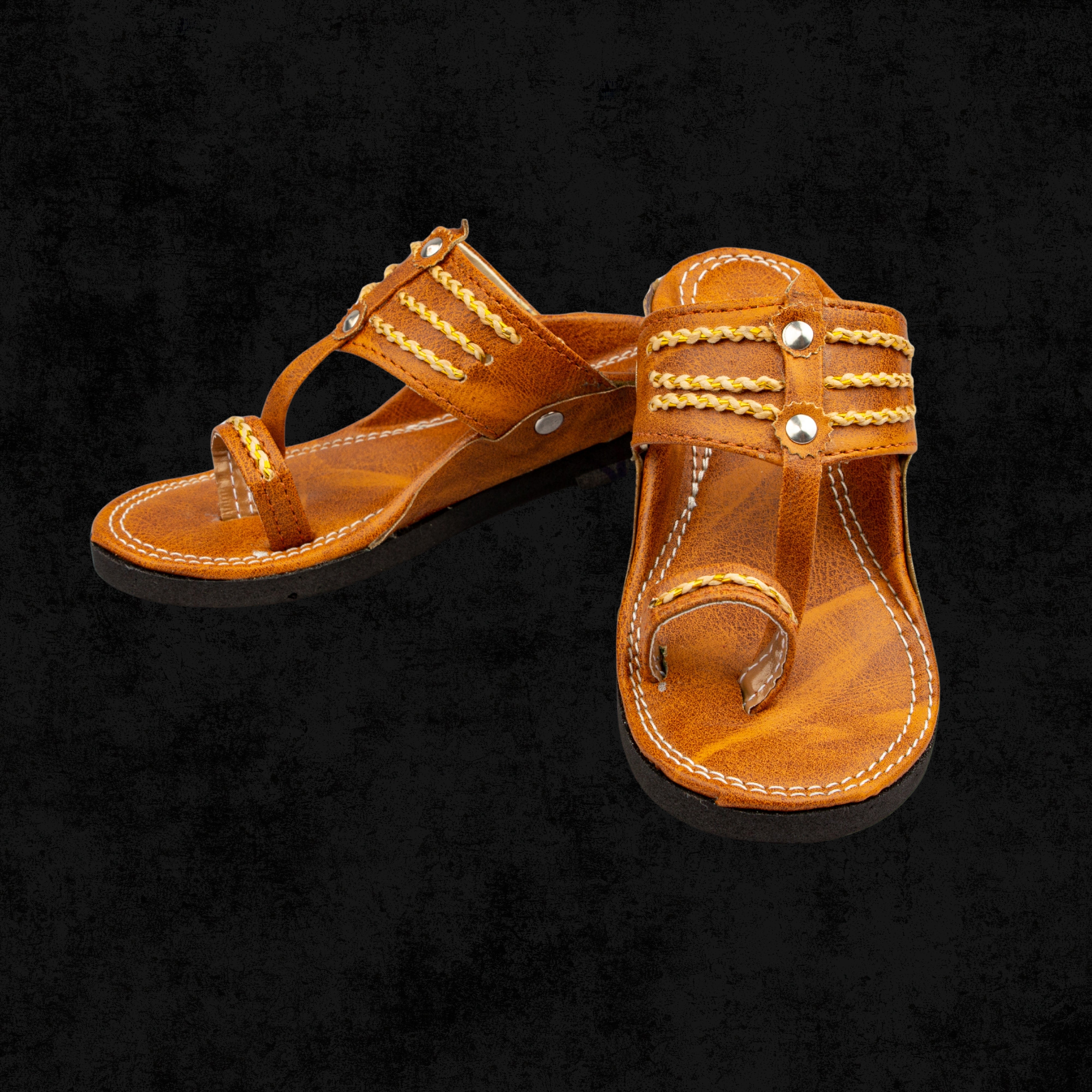 Natural Leather Kolhapuri In Tan