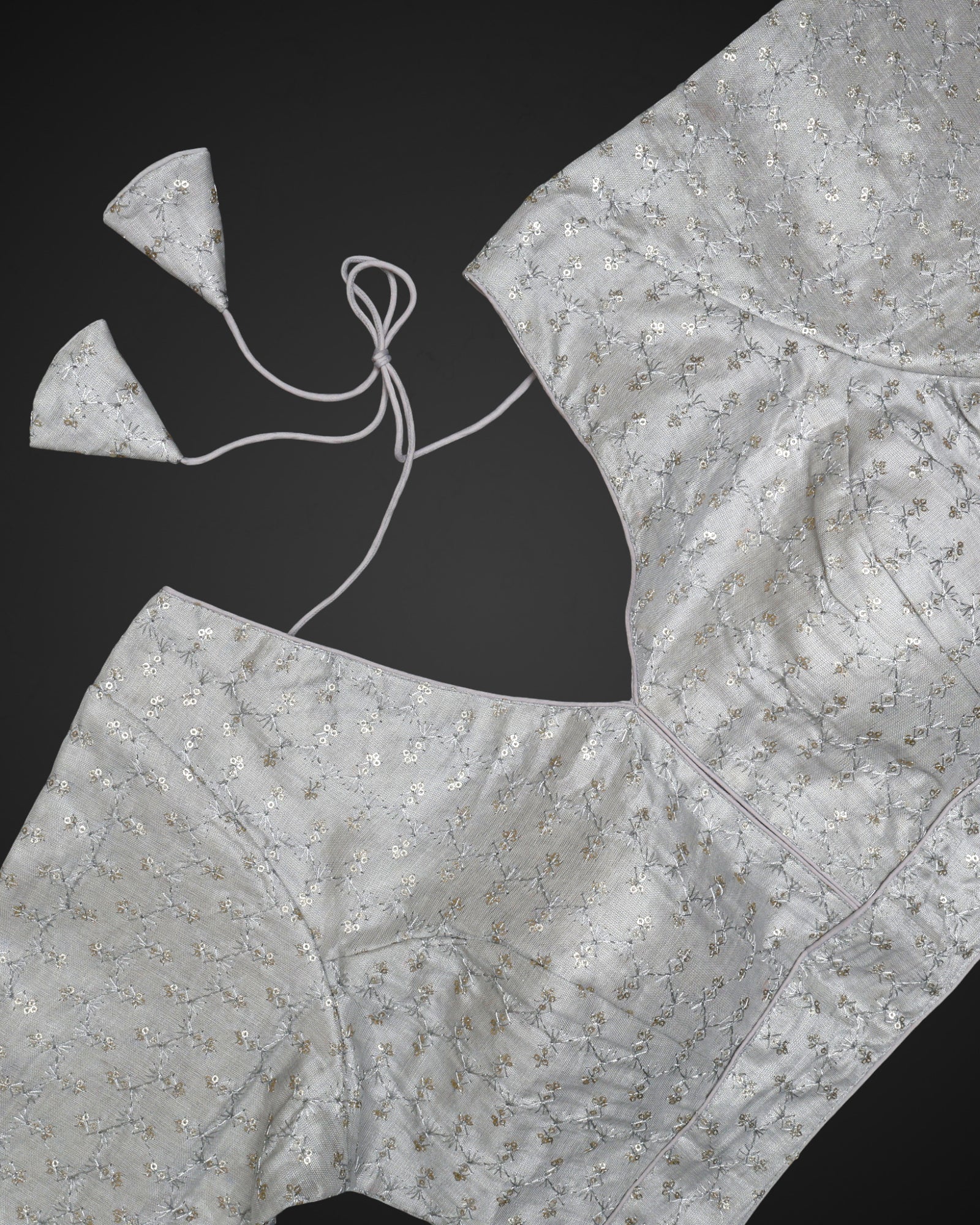 Tissue V Neck Half Sleeve Readymade Blouse