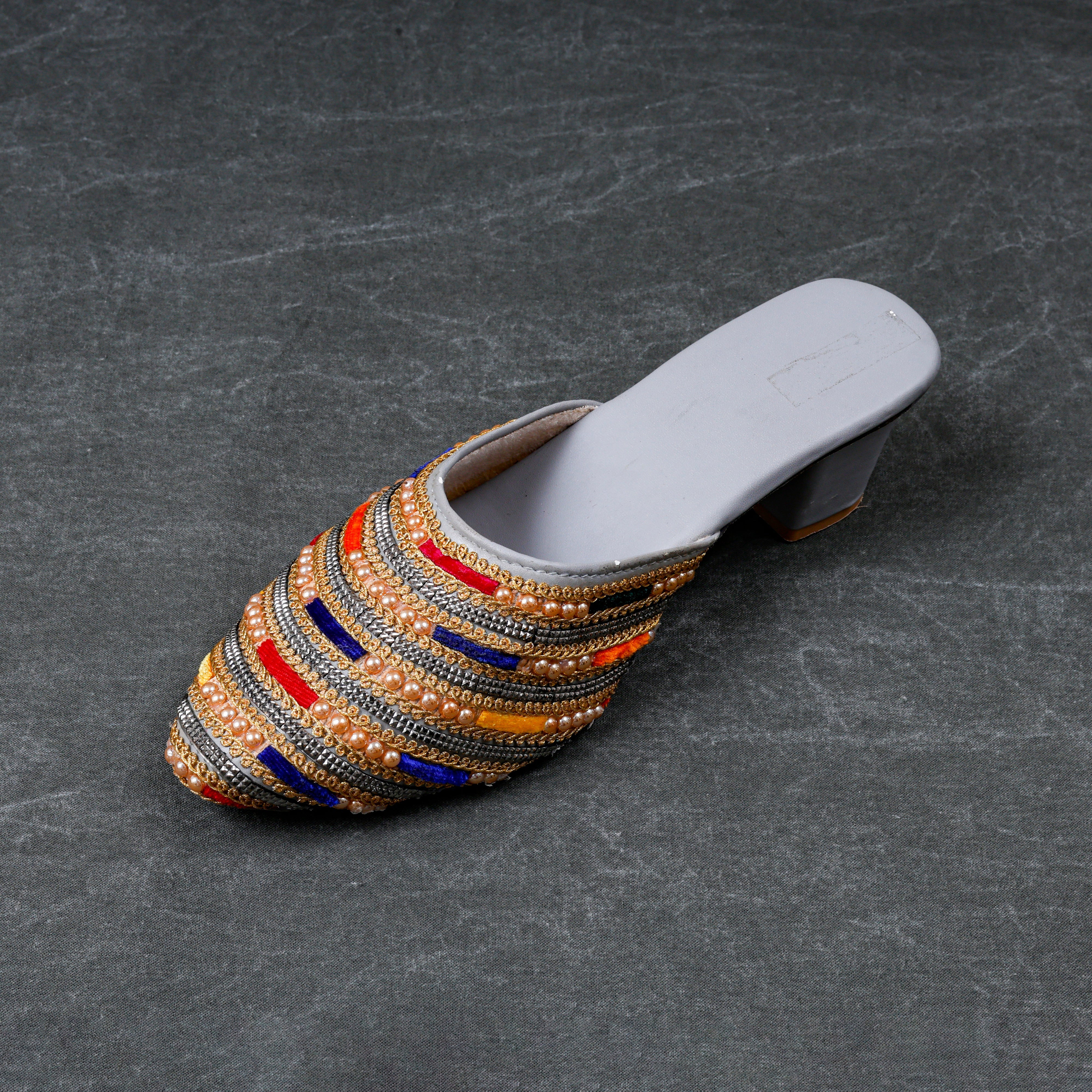 Two Tone Yellow Ethnic Mules
