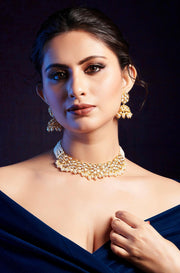 Kundan Jhumka Necklace Set - Dyulokha