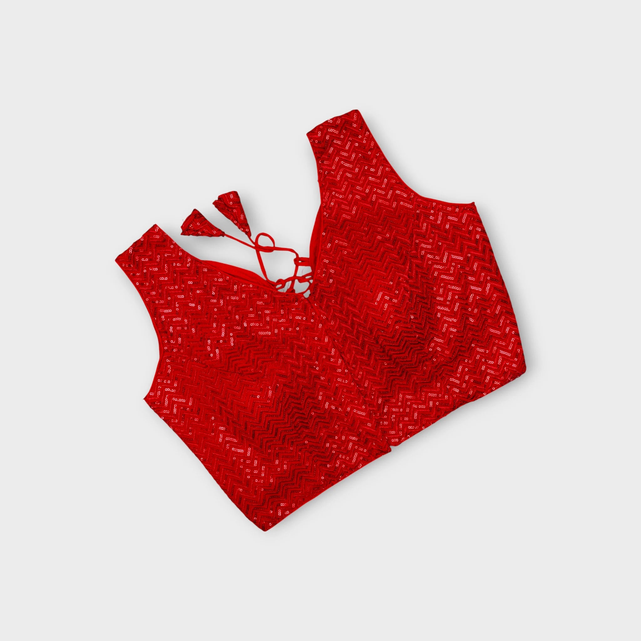 Georgette V Neck Cutout Readymade Blouse
