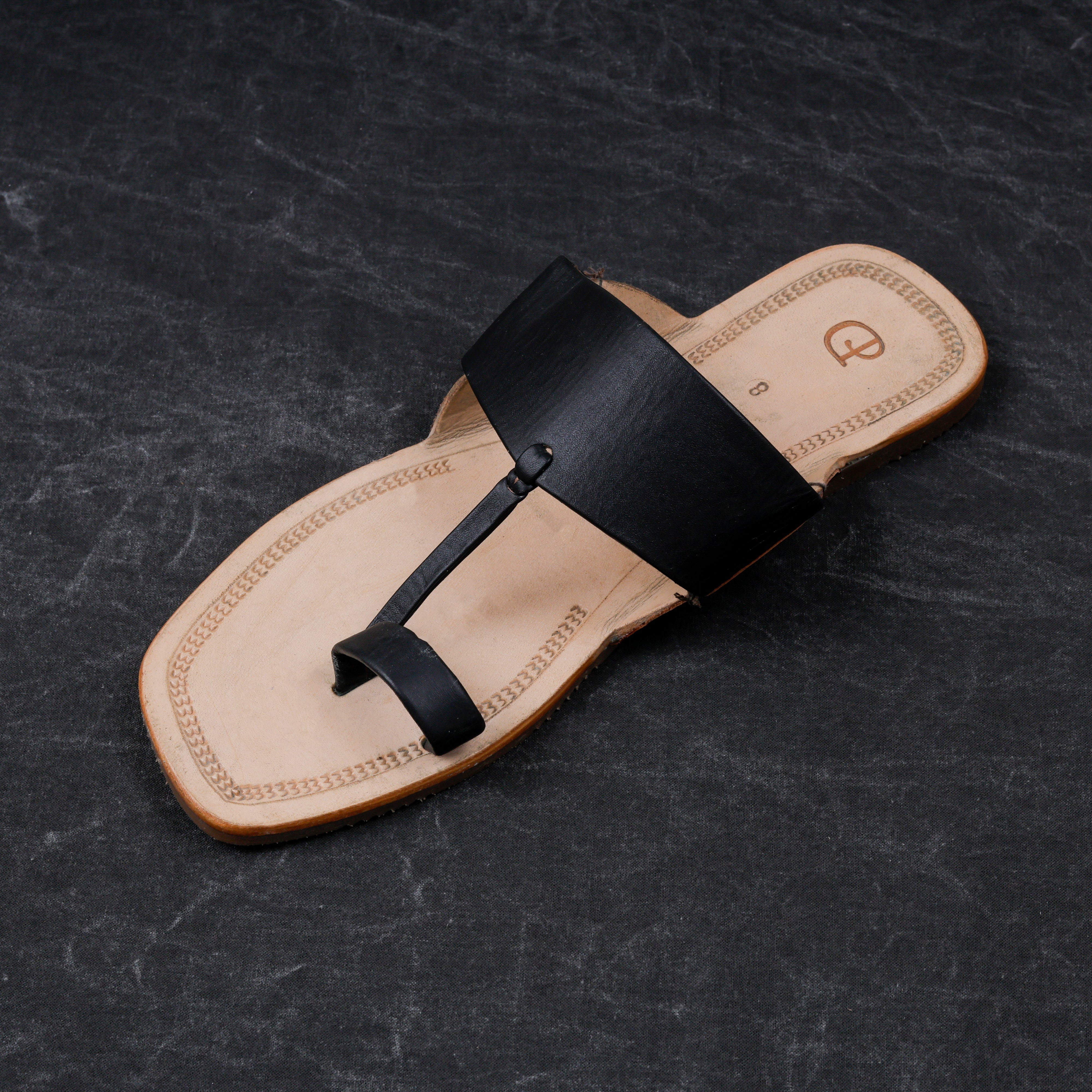 Cream Open Toe Artisan Kolhapuri Sandals