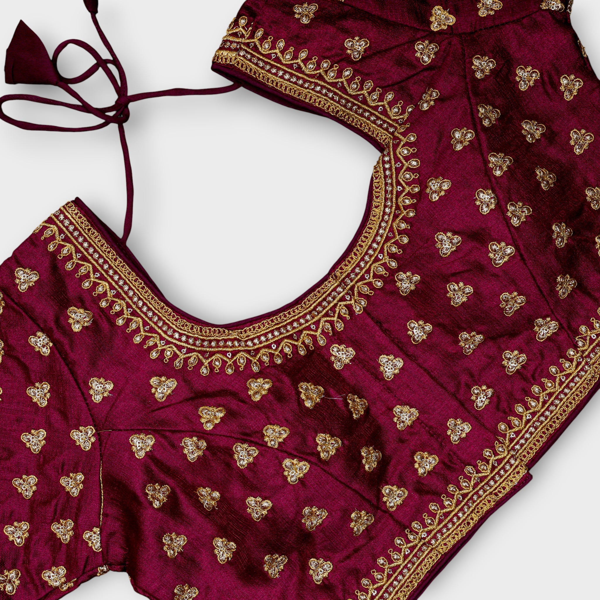 Phantom Silk U Neck Deep Back Readymade Blouse
