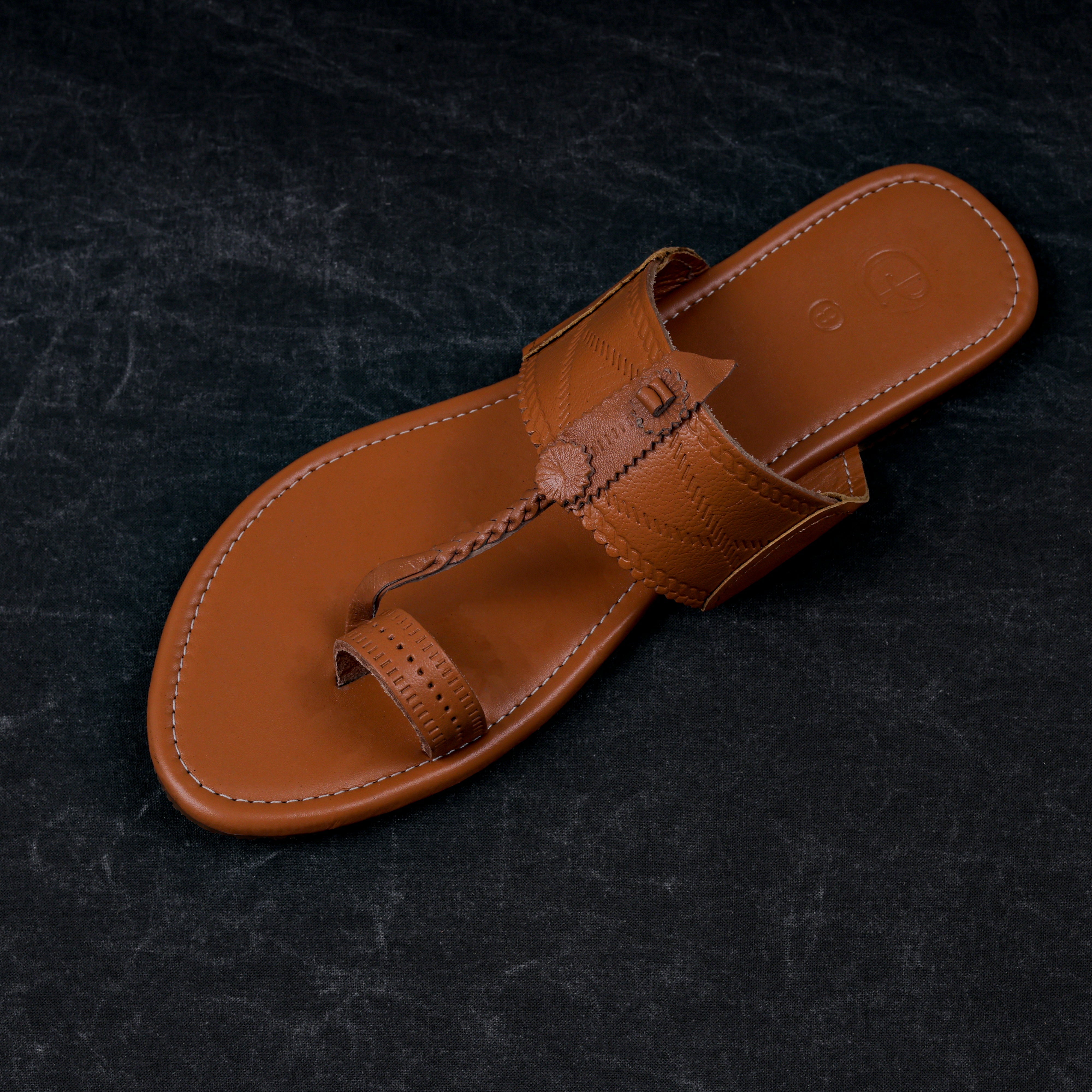 Tan Handcrafted Leather Kolhapuri Sandals