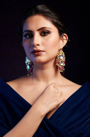 Pink Kundan Sparkle Earrings - Dyulokha