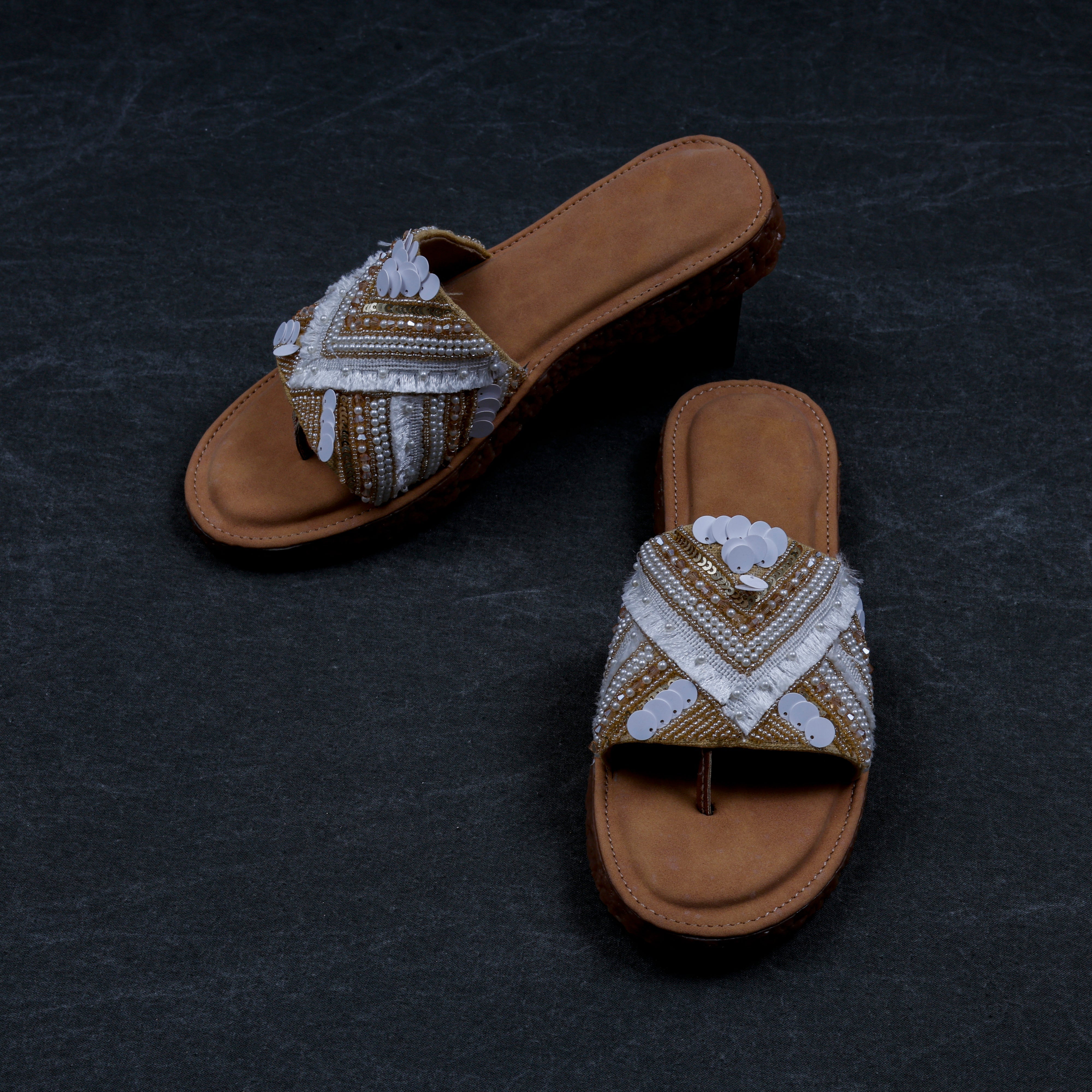 Cream Comfortable Foam Padded Flats