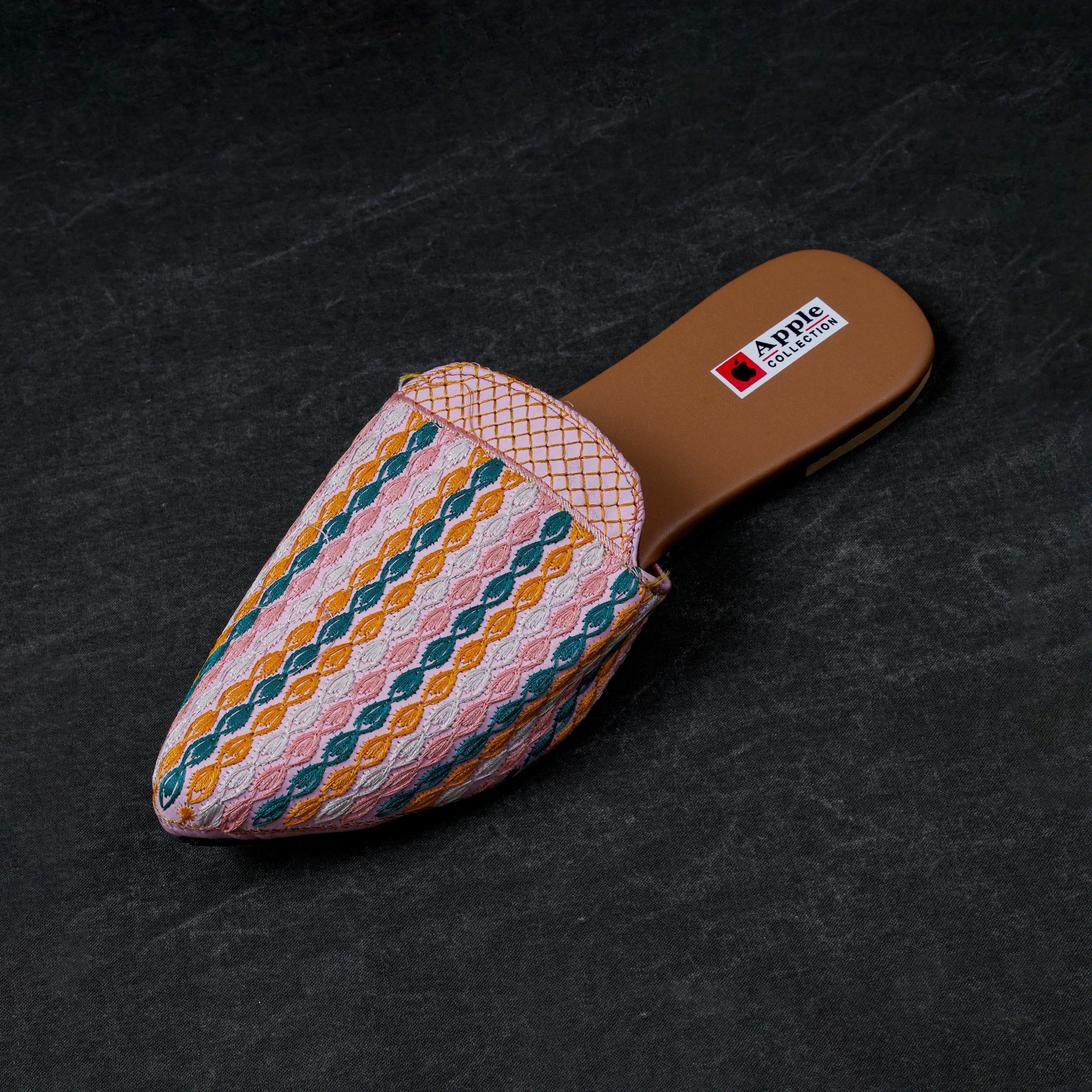 Multicolor Two Tone Ethnic Mules