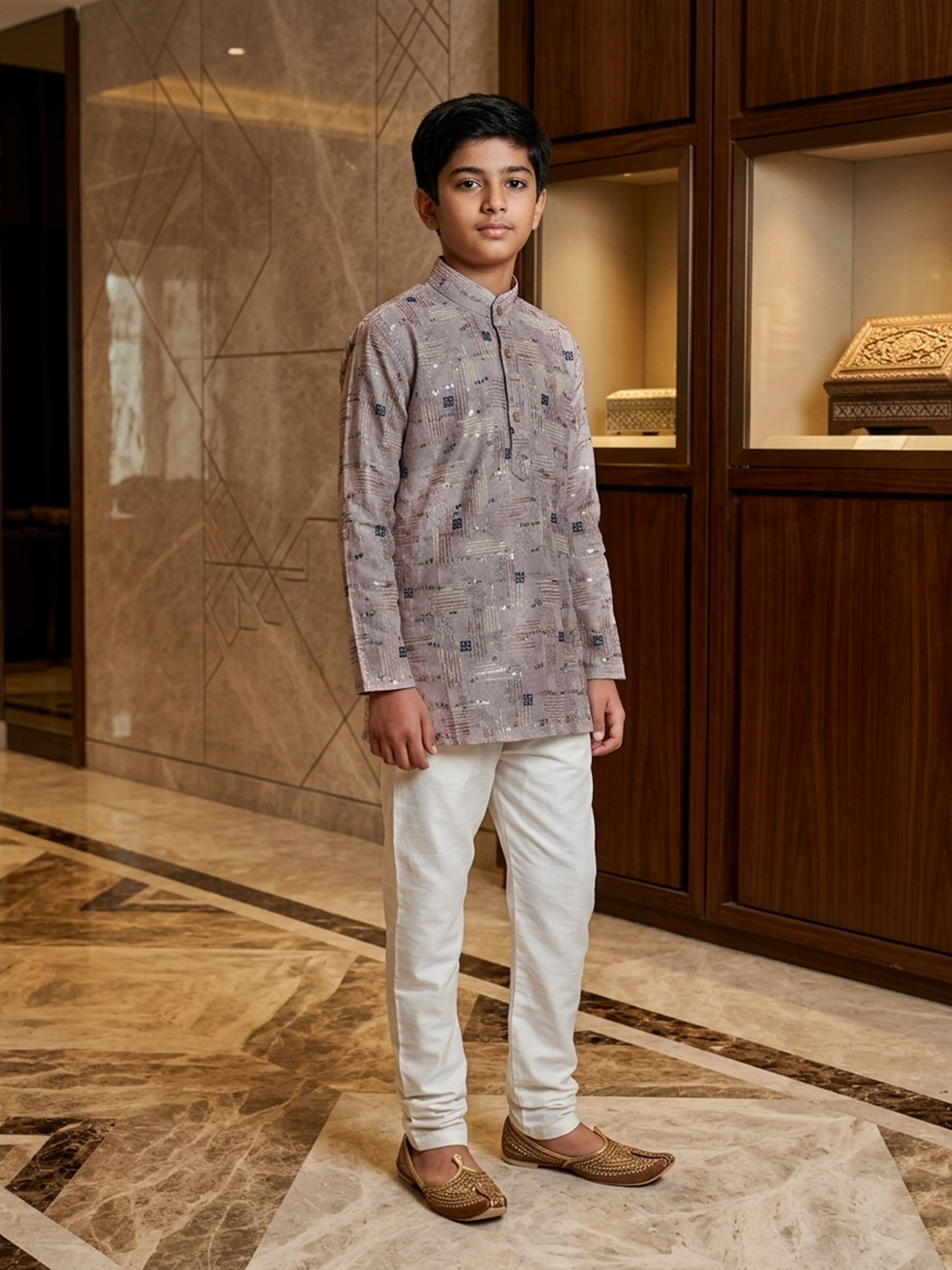 Artisan Embellished Cotton Kurta Pajama Set