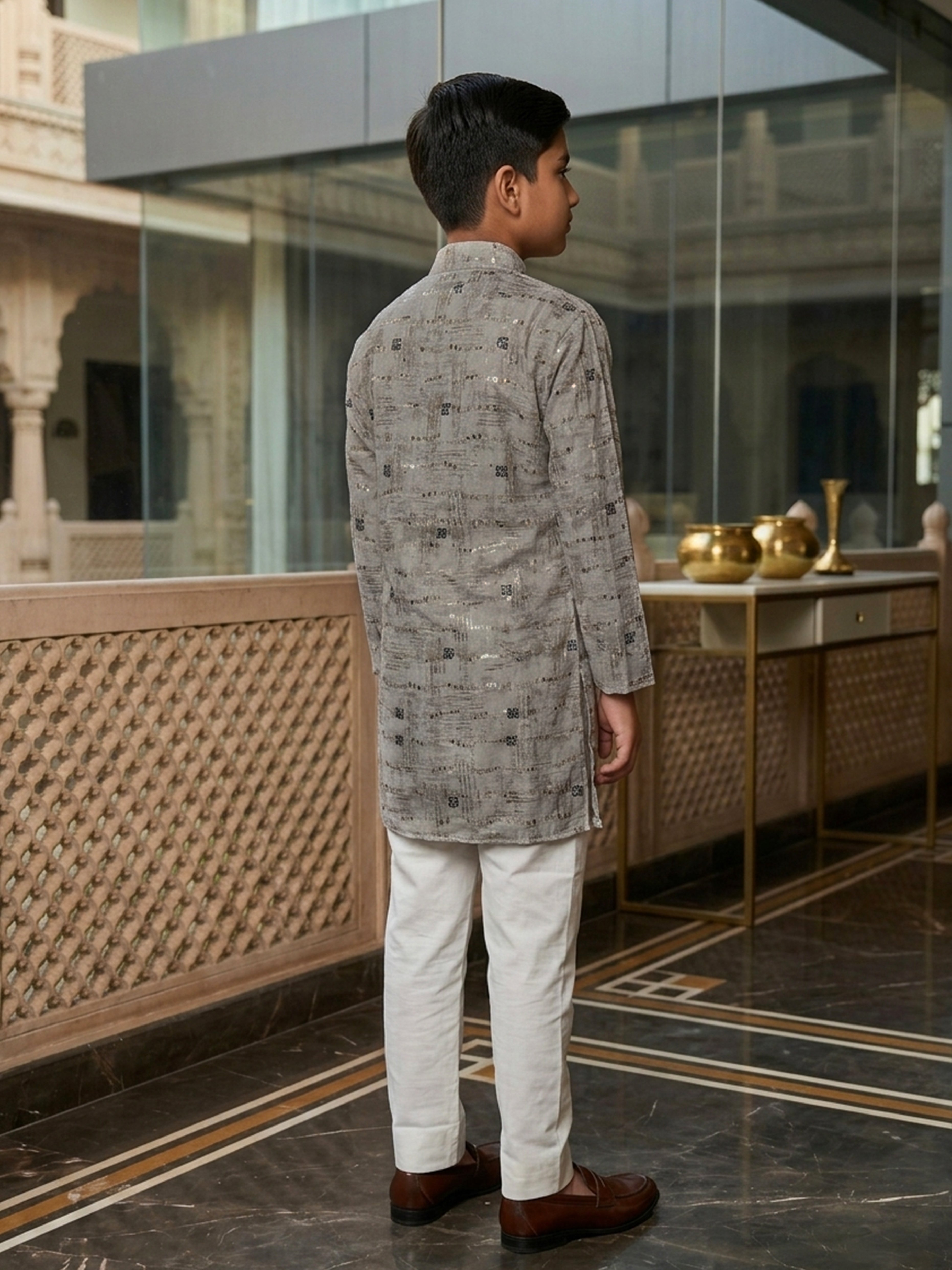 Artisan Embellished Cotton Kurta Pajama Set