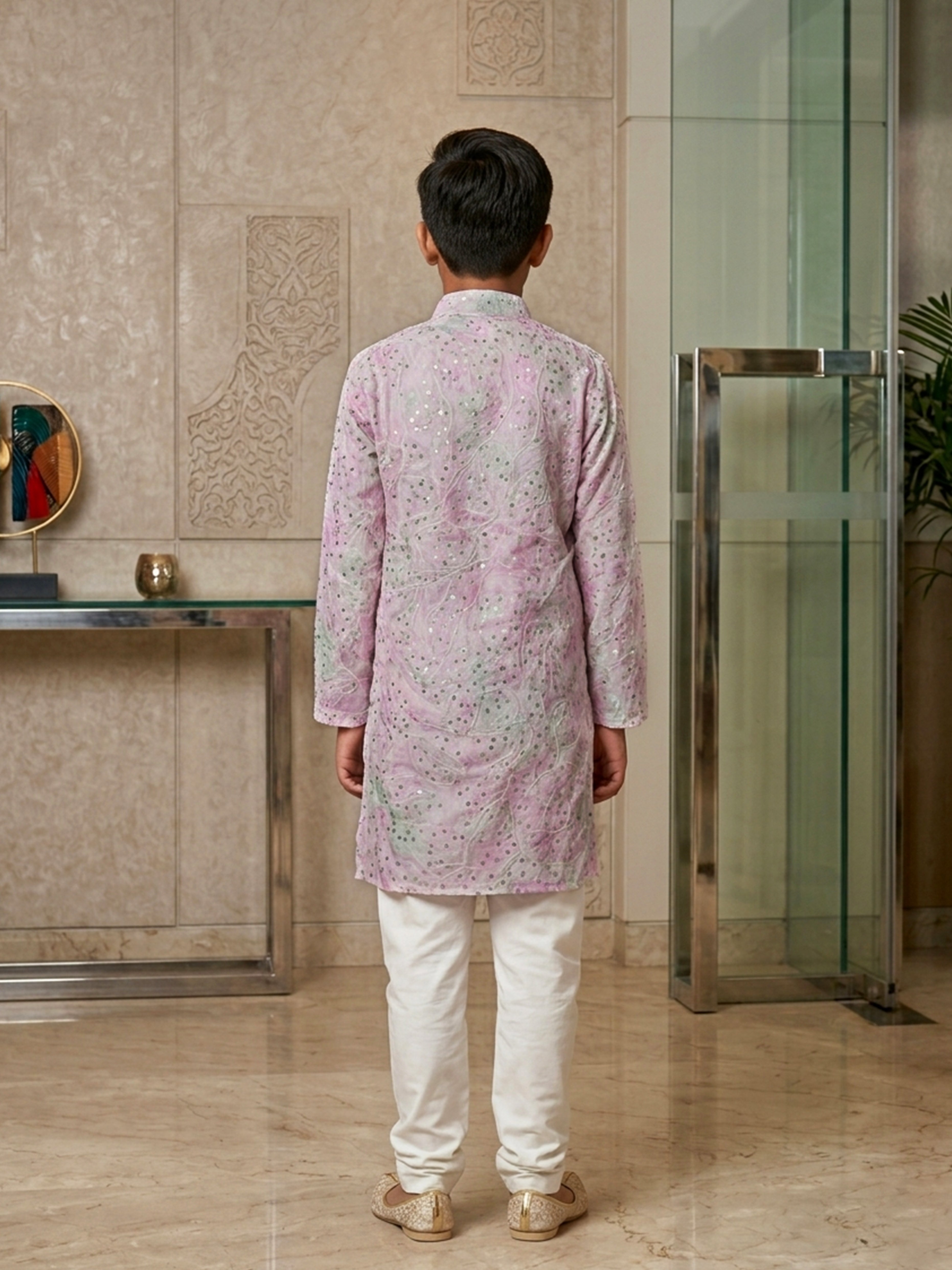 Blue Cotton Shibori Embroidered Kurta Pajama Set